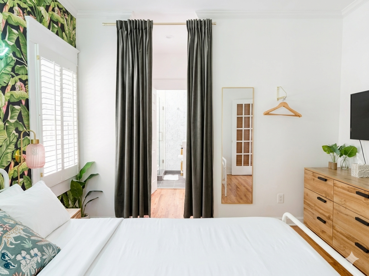 Bedroom 2 on main floor with Queen bed