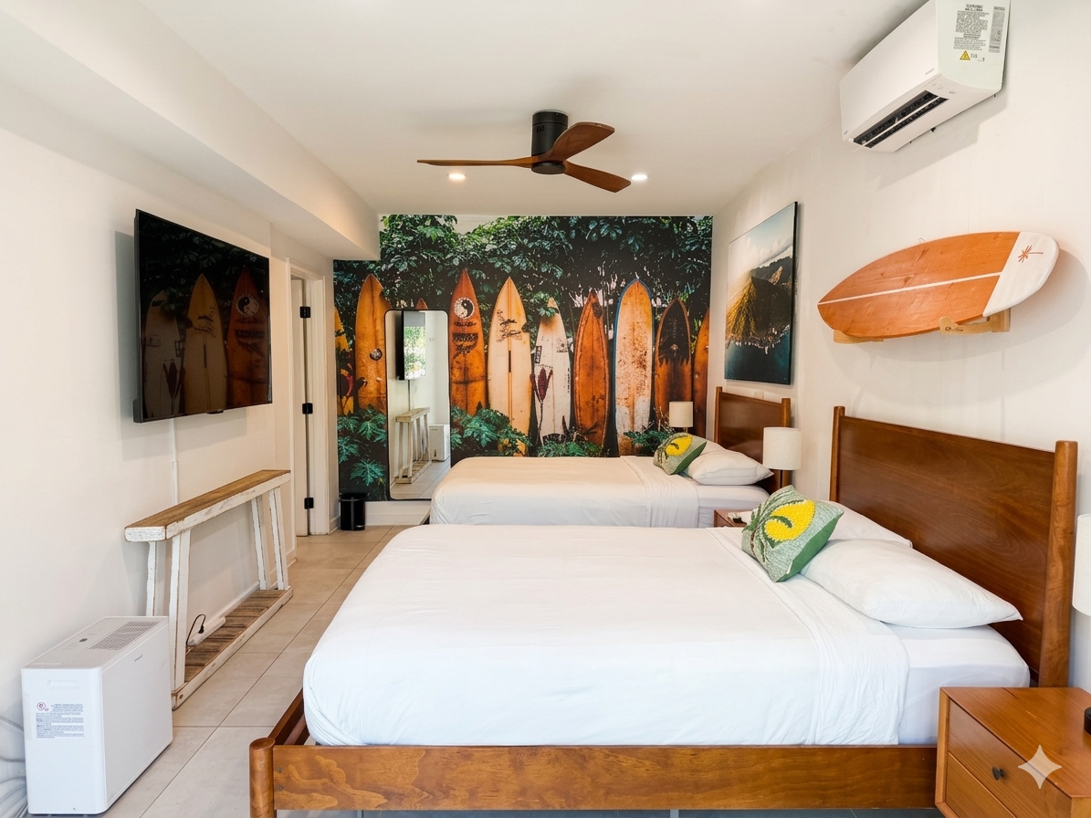 Basement Bedroom with 2 queen beds with private bath, direct access to backyard
