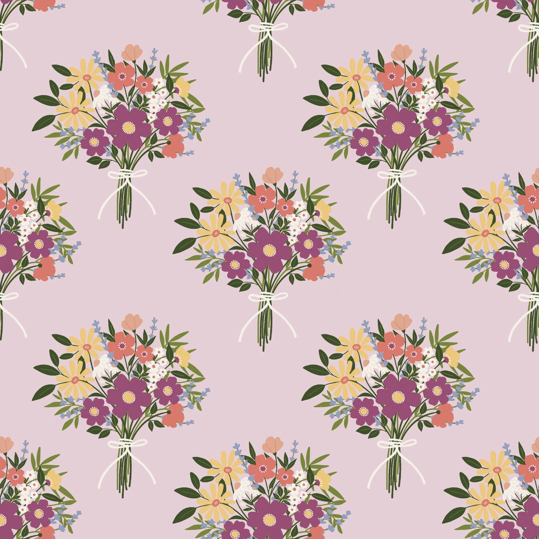 MF002 - Bouquet de Saison - Violet - 16 x 16 cm