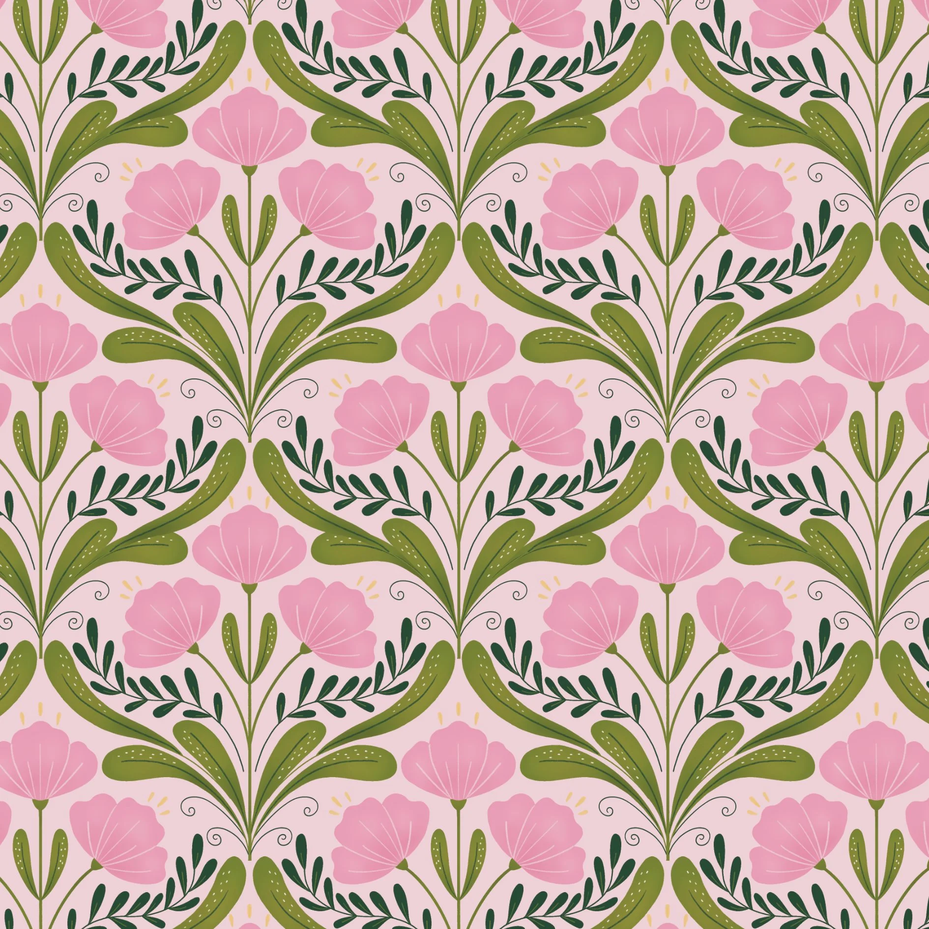 PEC011 - Coordonné 1 - Floraison douce - Rose 