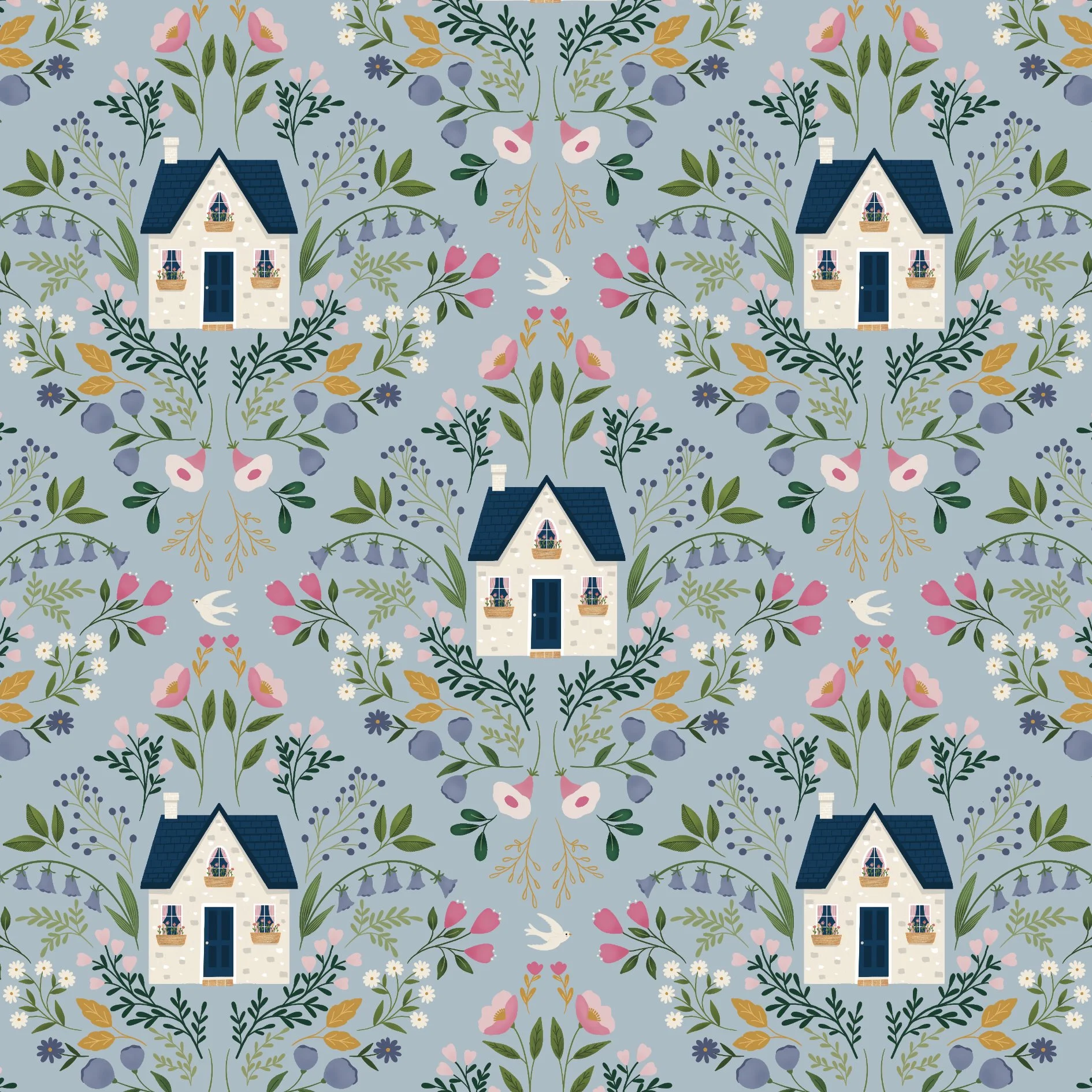 MC002 - Mon Chalet Fleuri - 16 x 16 cm