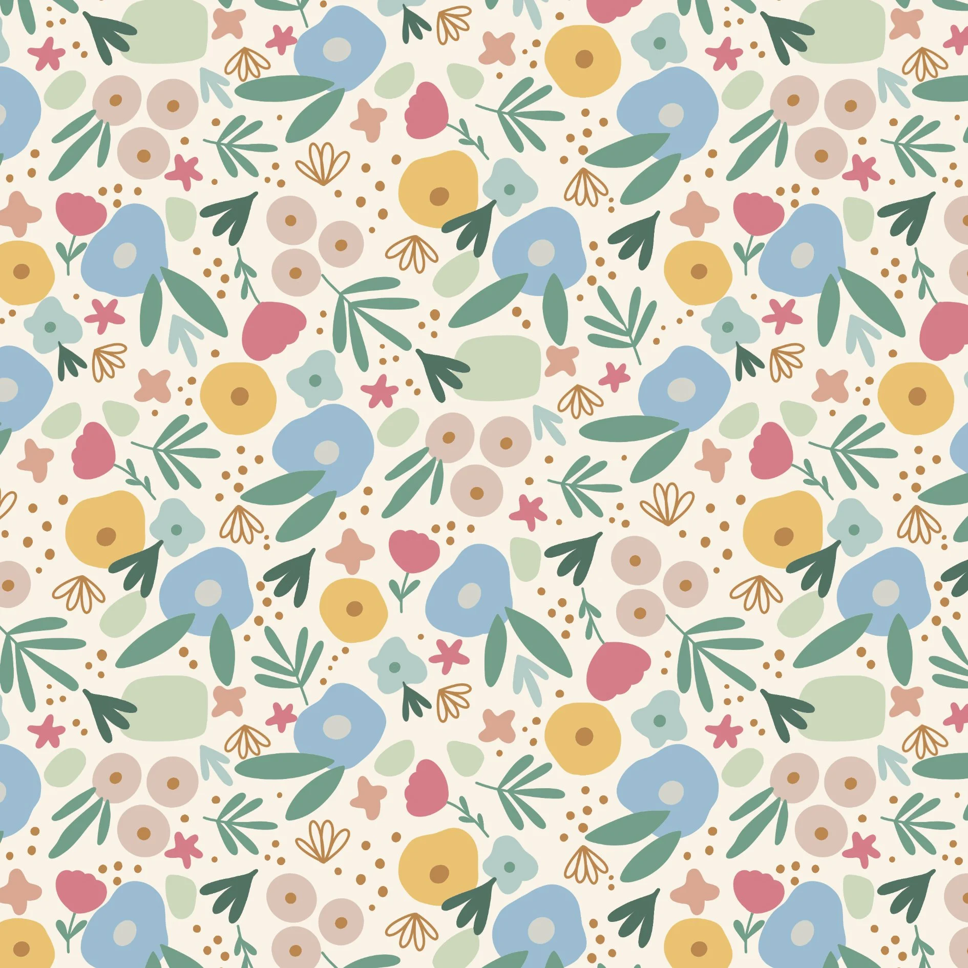 MA001 - Jardin Graphique - Crème - 16 x 16 cm