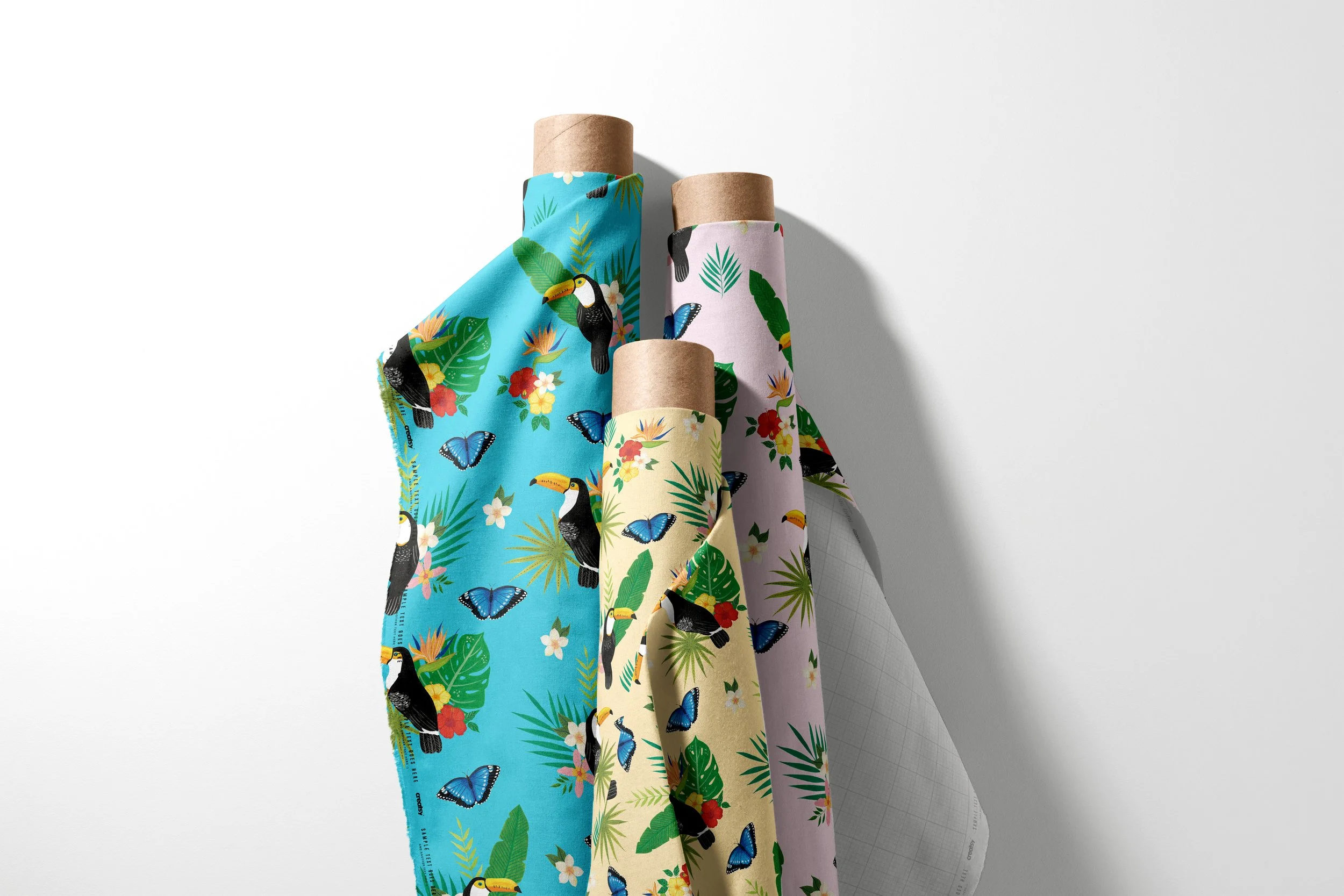 Motif tropical pour textile – Atelier Capim Rosa