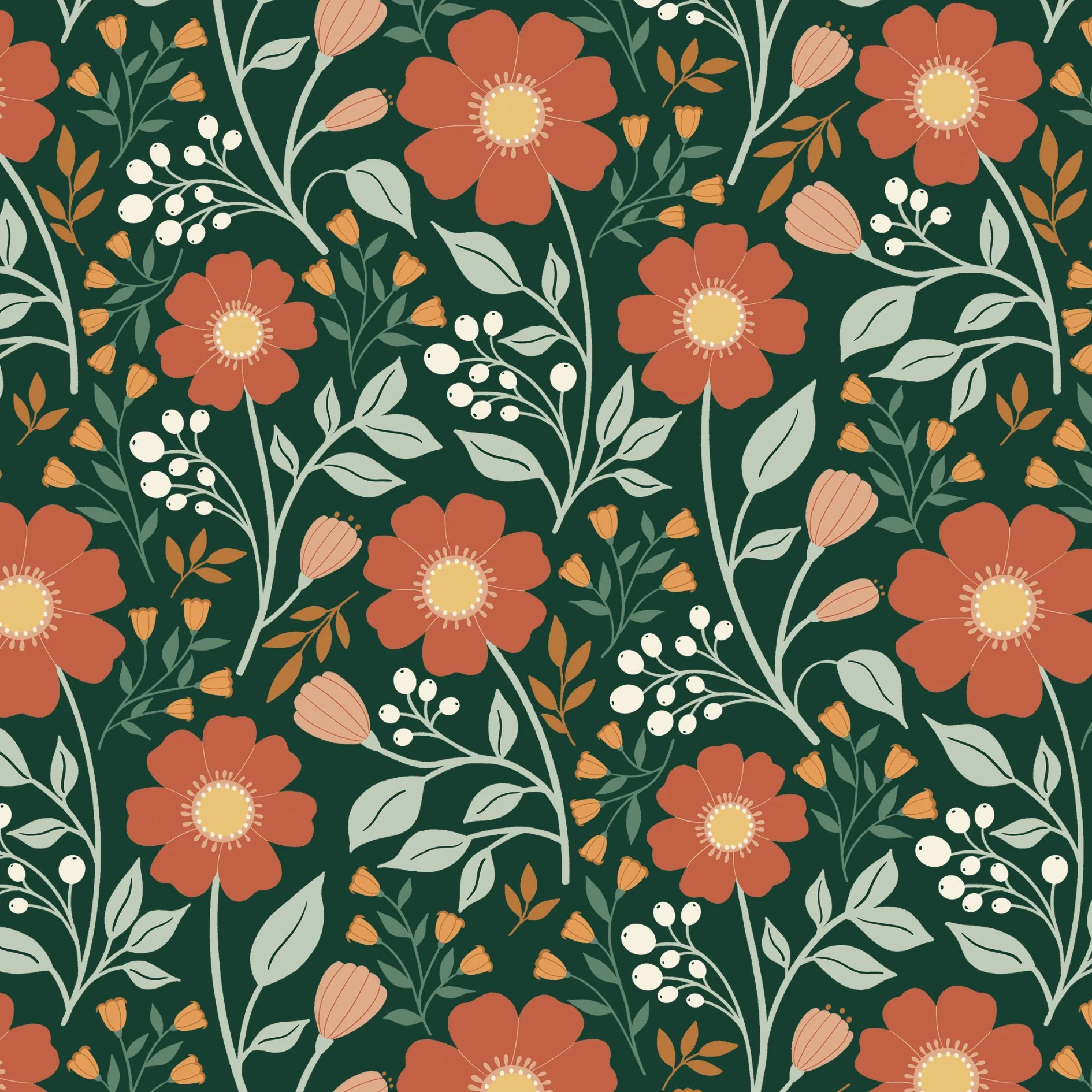 AHC004 - Dernières floraisons - Vert foncé - 16 x 16 cm
