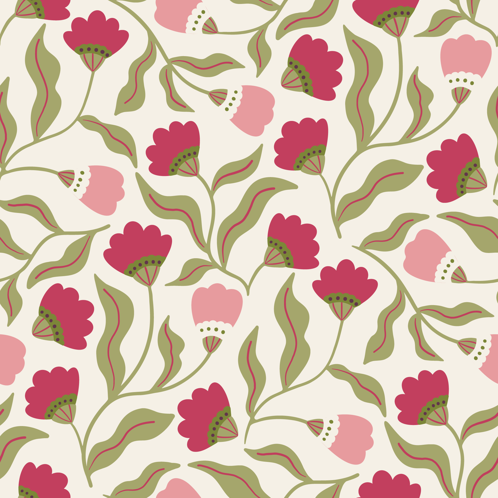 MF003 - Élégance Florale - Crème - 16 x 16 cm