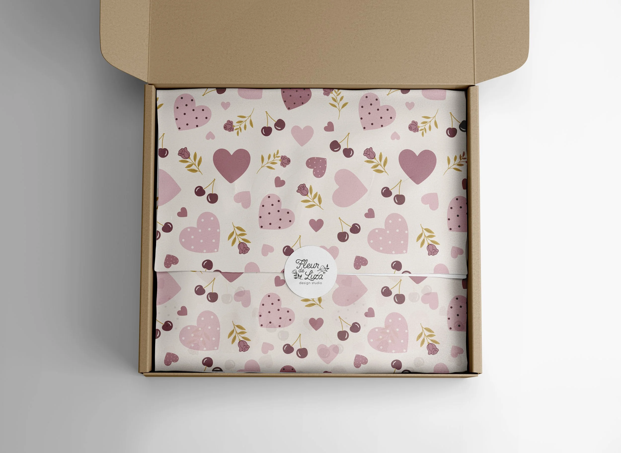 Motif romantique pour packaging – Saint-Valentin