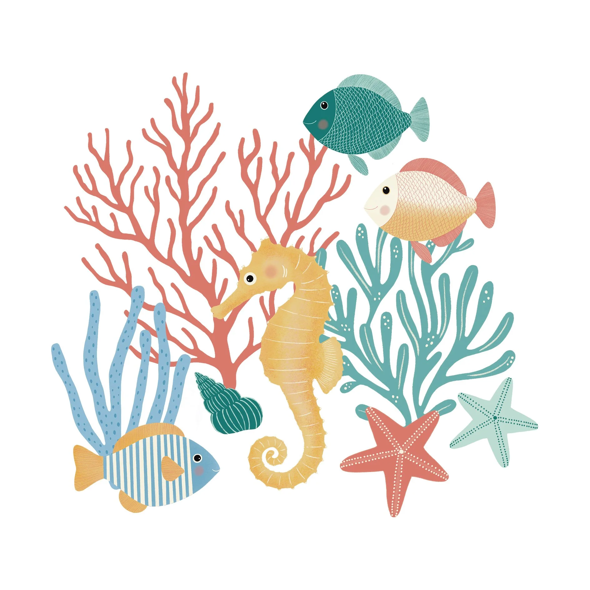 PEC013 - Jardin marin - 16 x 16 cm