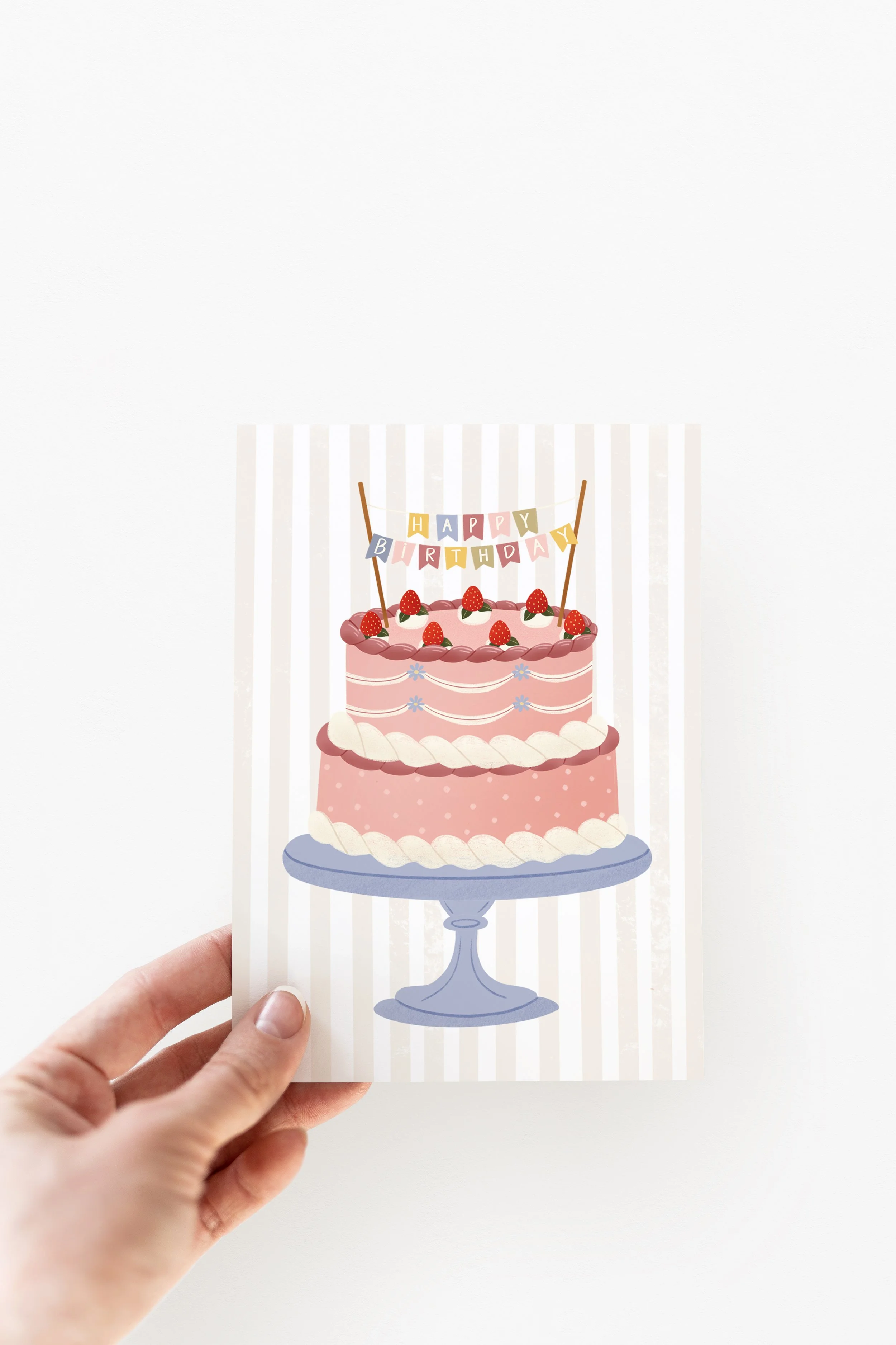 Illustration de gâteau pour carte d’anniversaire