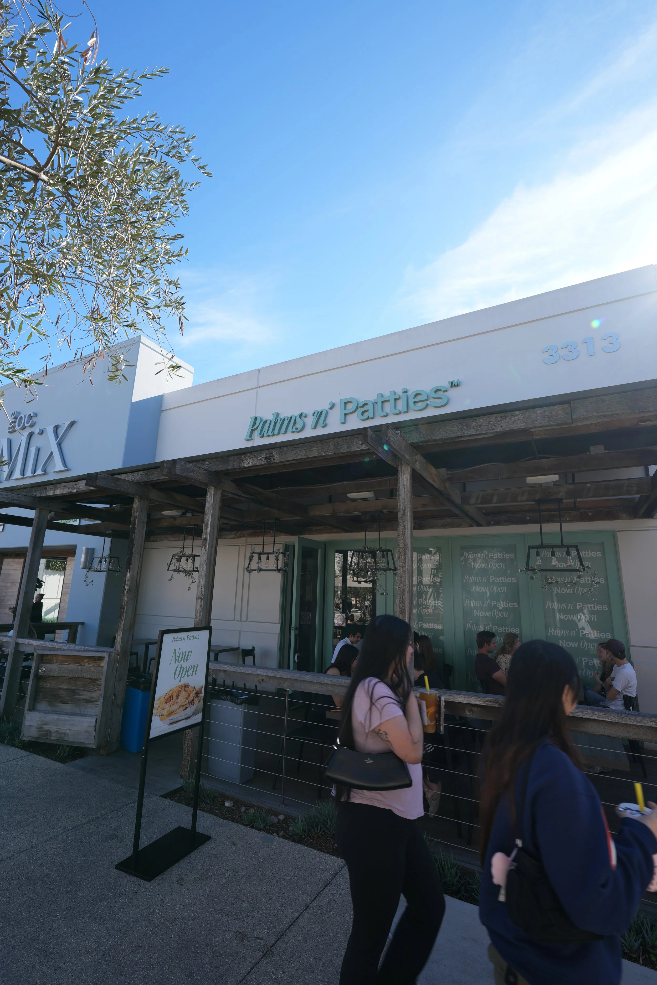 Palms n' Patties restaurant at SOCO in Costa Mesa, California