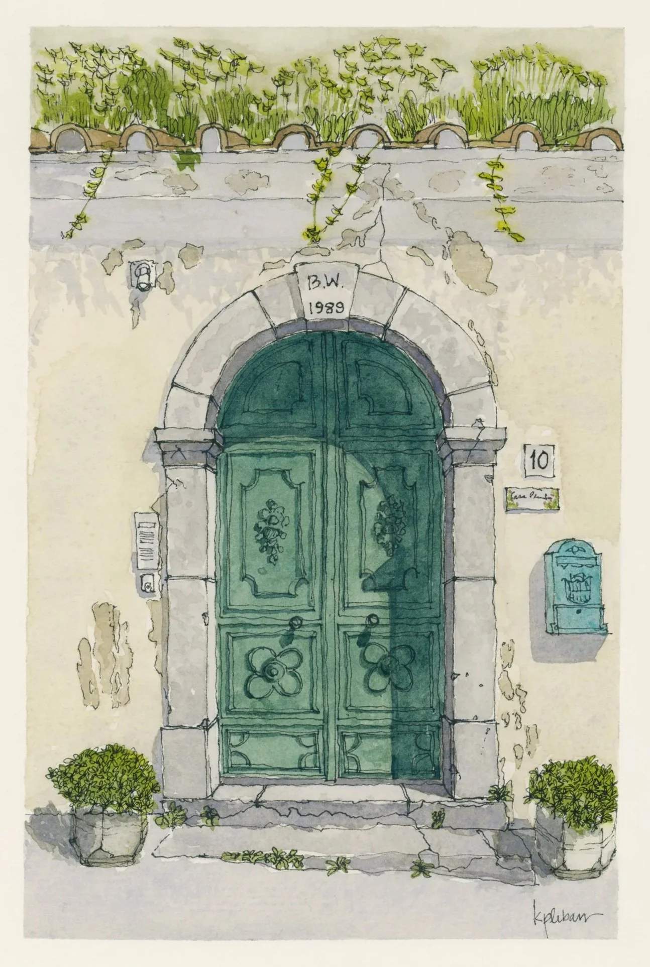 Amalfi Coast Door I
Amalfi, Italy
Ink & watercolor on paper, 2024