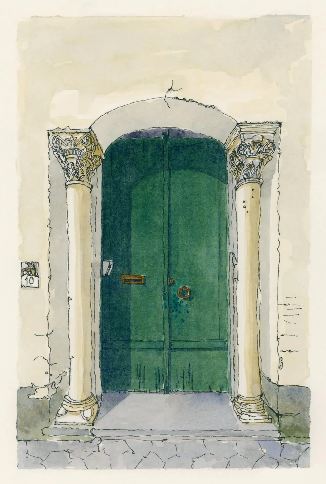 Amalfi Coast Door II
Ravello, Italy
Ink & watercolor on paper, 2024