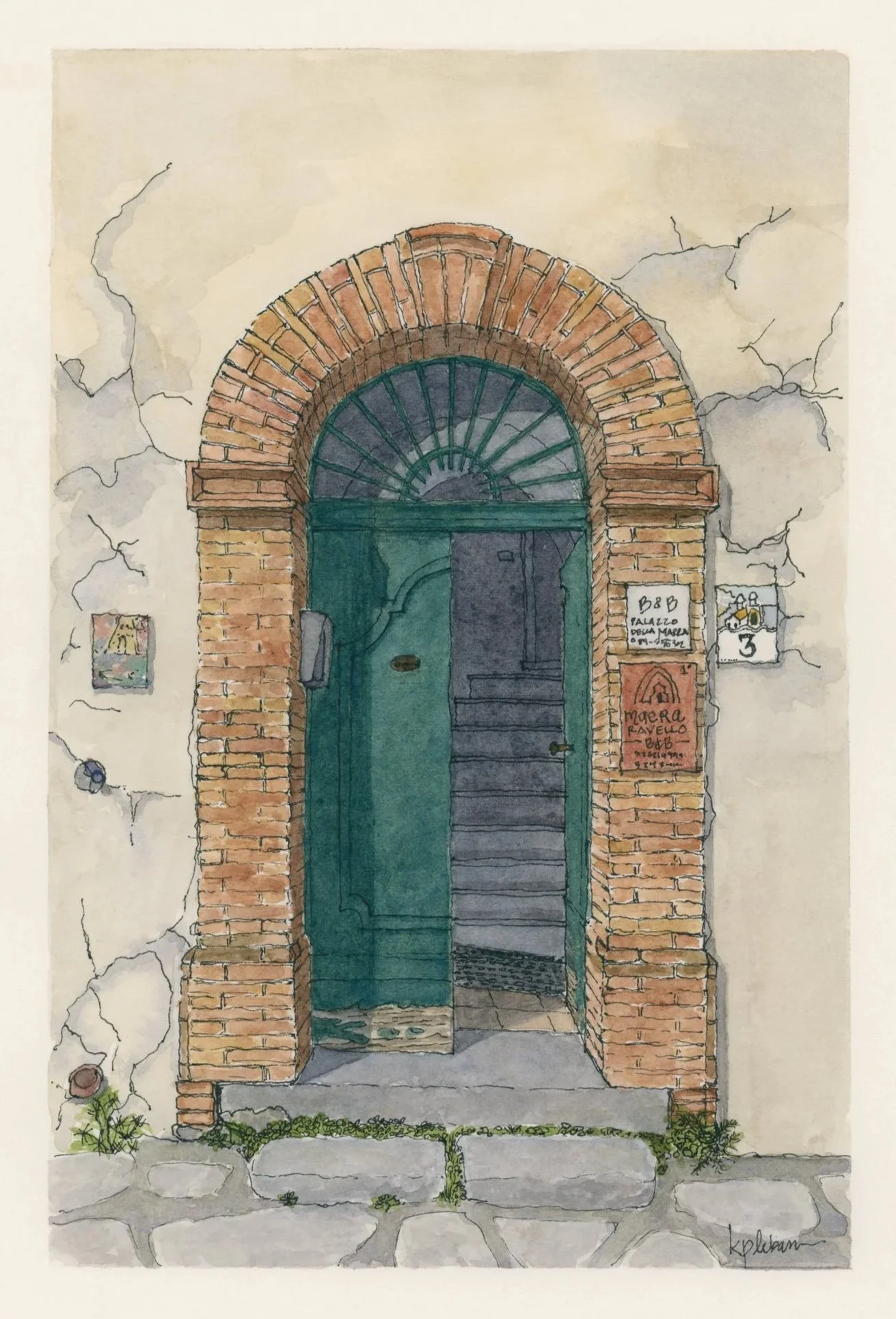 Amalfi Coast Door VI
Ravello, Italy
Ink & watercolor on paper, 2024