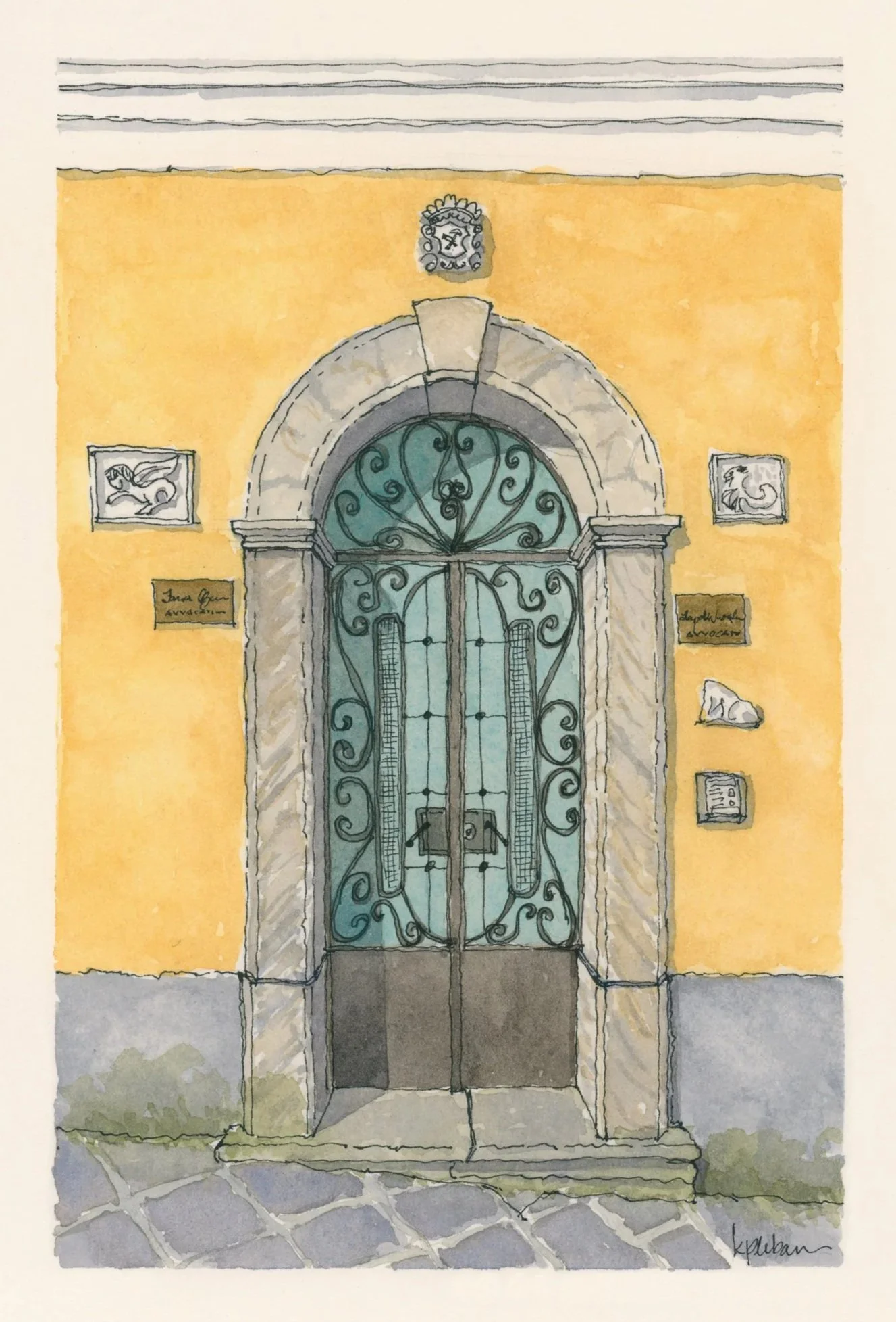 Amalfi Coast Door XI
Amalfi, Italy
Ink & watercolor on paper, 2024