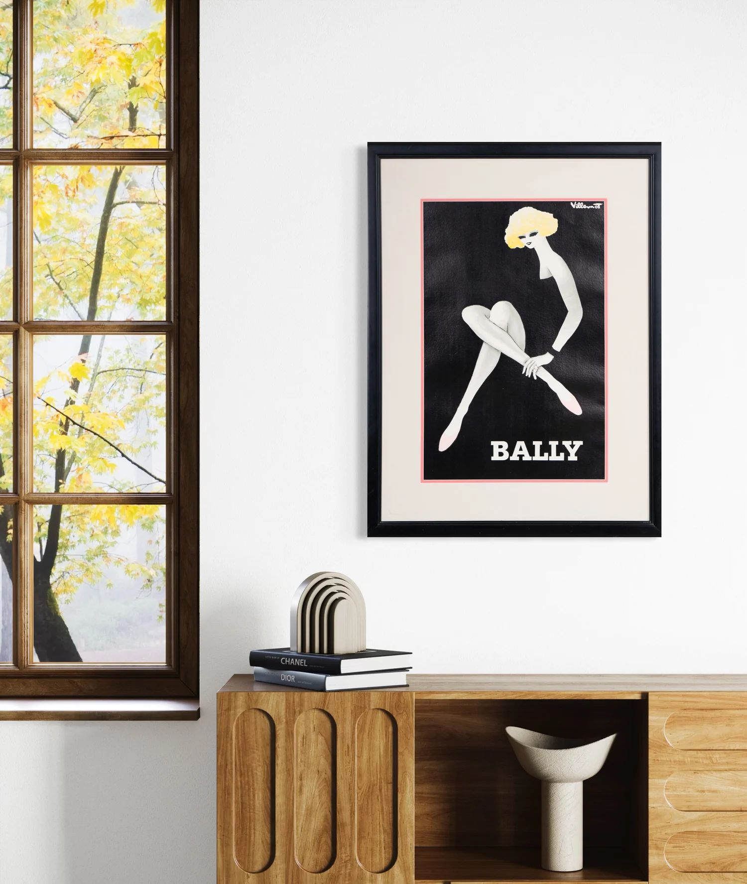 Affiche Vintage Bally Chaussures Publicité Années 70 – Originale, Dimensions 40x60 Cm, Bernard Villemot