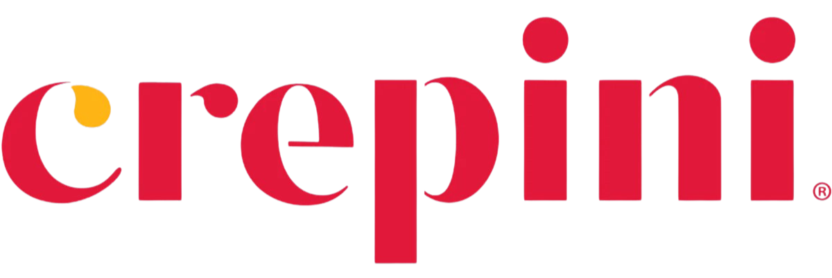 Crepini logo in bold red letters with a yellow accent on the first letter.