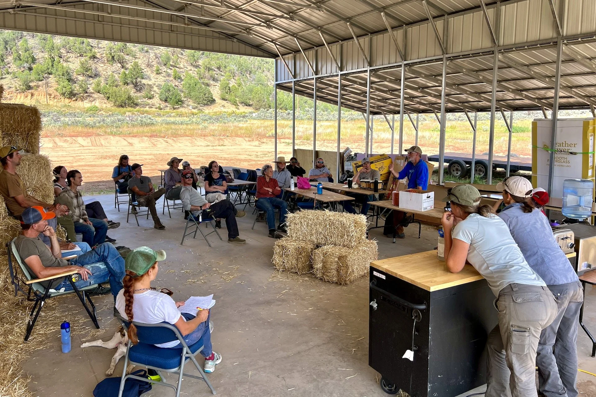 Natural building class in the pole barn