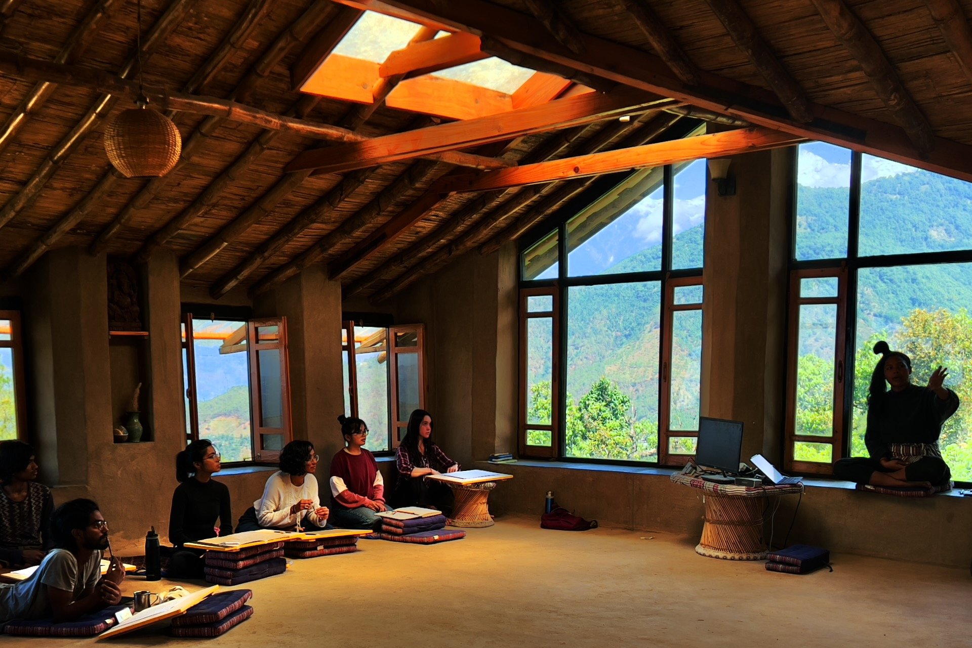 Daphne Charles teaching architecture class at Dharmalaya Institute