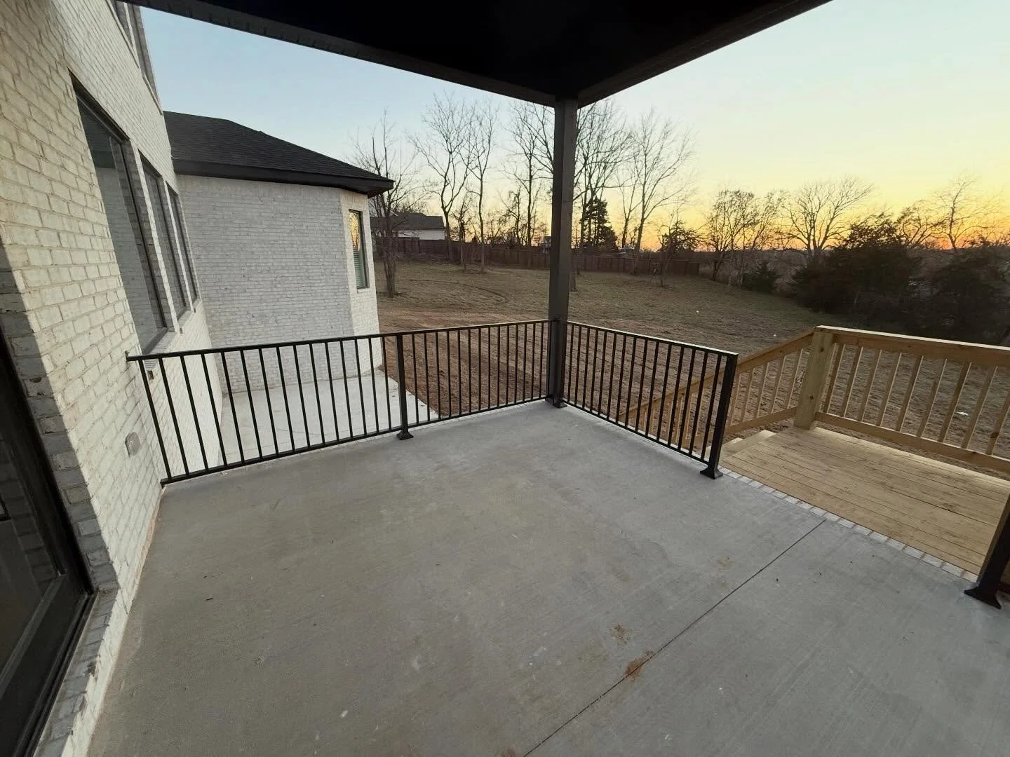 Concrete patio look better with a metal railing!! Keep us in mind!! #otweld #welder