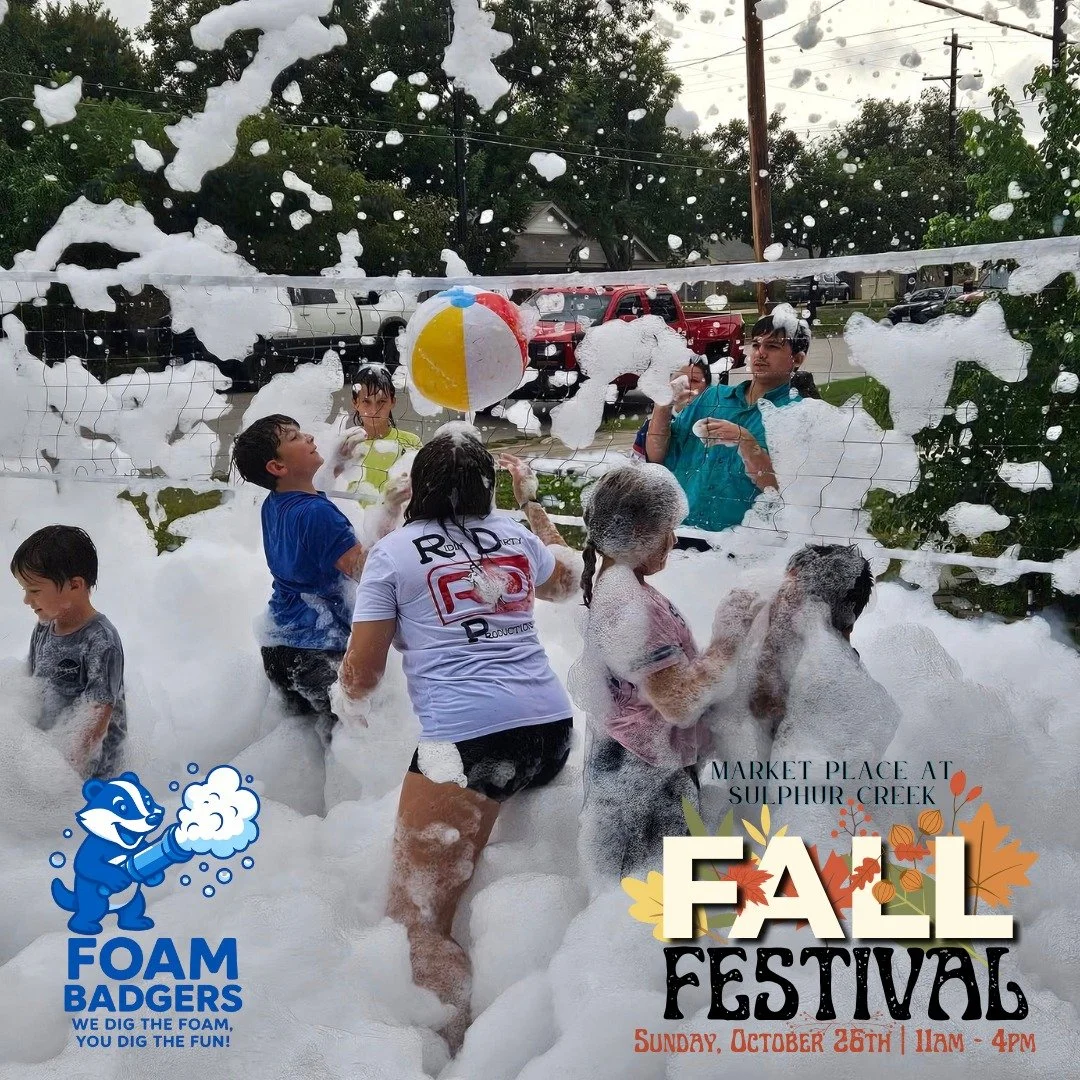 🫧 SUNDAY FUNDAY JUST GOT FOAM-TASTIC! 🫧

Speaking of Sunday fun - wait until you hear about the ULTIMATE Sunday Funday experience coming to our Fall Festival at Market Place At Sulphur Creek!

🎉 FOAM PARTY BY Foam Badgers Foam Parties ! 🎉

Get re