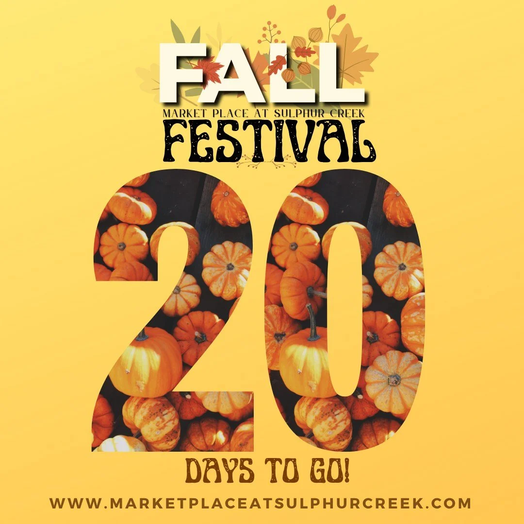 🍂 20 DAYS UNTIL OUR FALL FESTIVAL! 🍂

We're getting SO close! In just 20 days, Market Place at Sulphur Creek is hosting the event everyone's been waiting for! 

📅 SUNDAY, OCTOBER 26TH | 11AM-4PM
📍 301 S US HWY 281, LAMPASAS, TX

🎉 THE EXCITEMENT