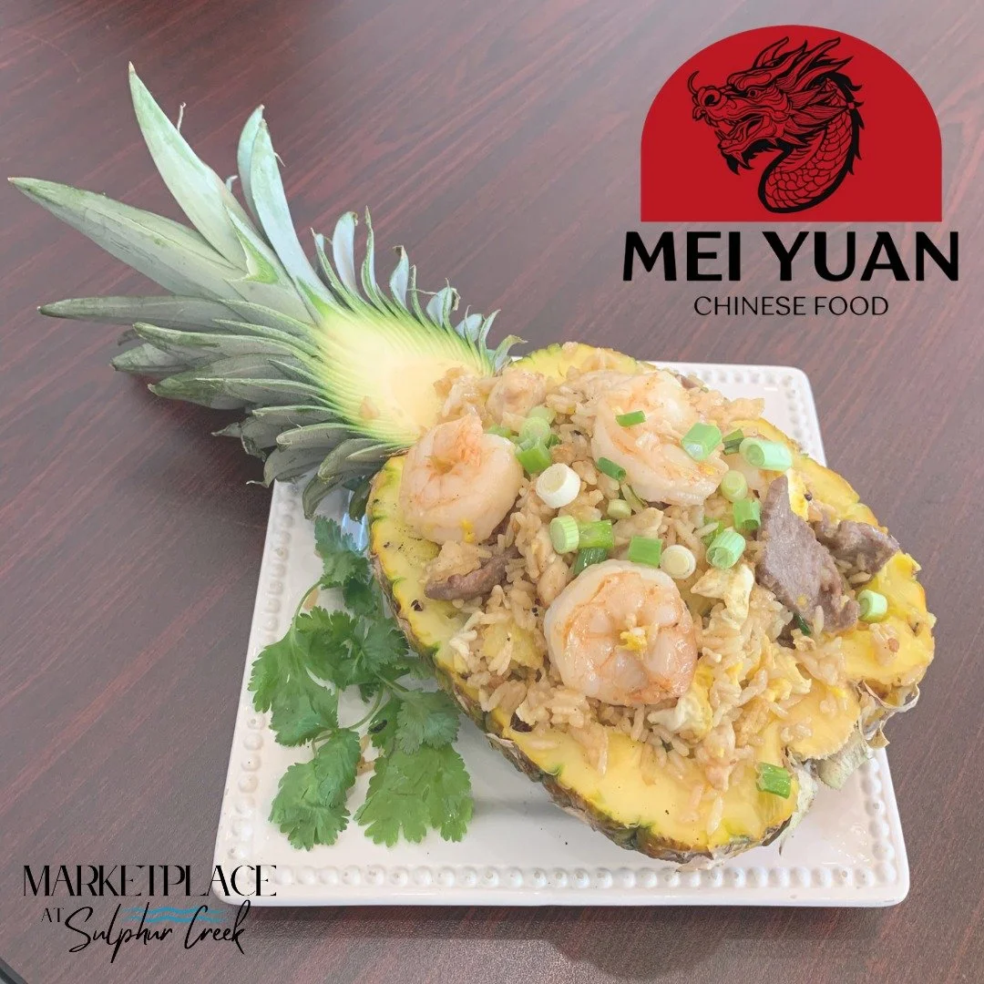 🍍 PINEAPPLE FRIED RICE &ndash; Mei Yuan Chinese Cuisine's SHOWSTOPPER 🍍

Talk about a dish that's as beautiful as it is delicious!

**Pineapple Fried Rice** at Mei Yuan is:
✨ Served in an actual pineapple (yes, really!) 
✨ Loaded with shrimp and te