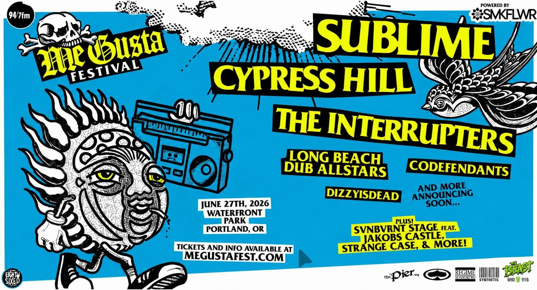 ME GUSTA FESTIVAL

Beer festival + Sublime + Cypress Hill on the waterfront.

We&rsquo;ll be pouring Ginger Cult before the music starts at Tom McCall Waterfront Park on Saturday, June 27th.

Cold ginger beer, good music, and a full day outside in Po