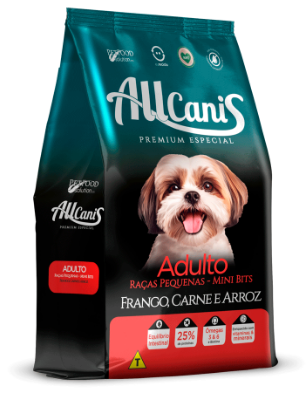 Ração Allcanis Cães Adultos Raças Pequenas Frango Carne e Arroz 15 kg
