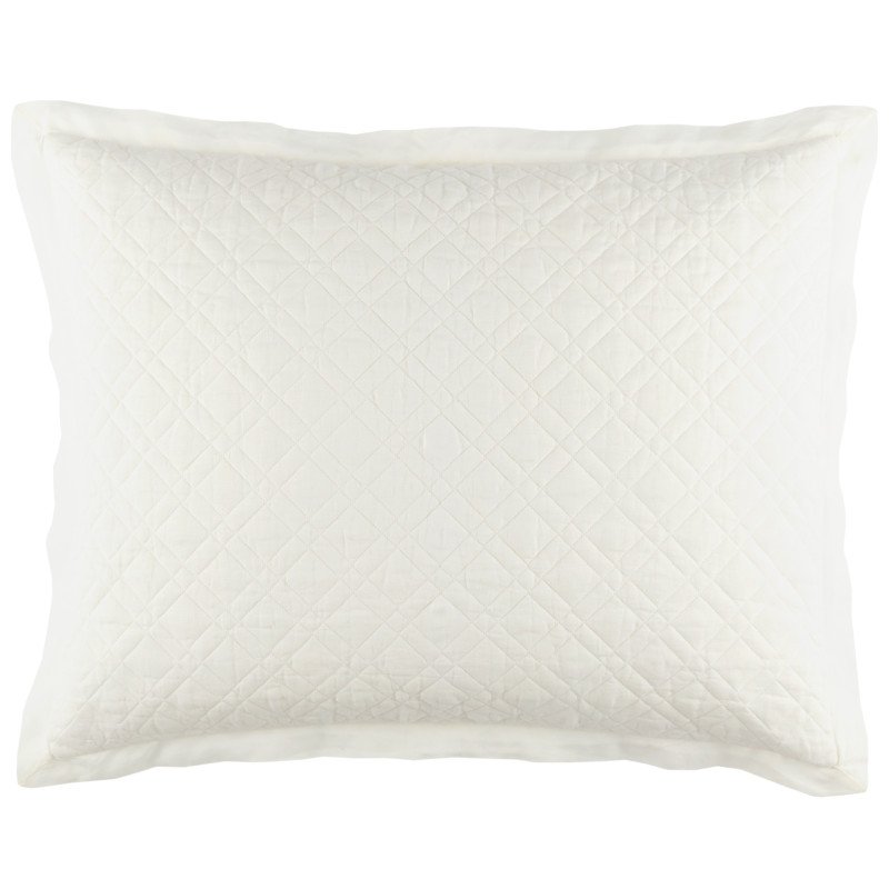 Washed Linen Ivory Quilted Sham