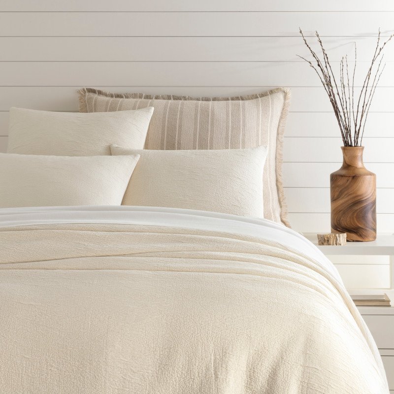 Capitola Ivory Cotton Duvet Cover