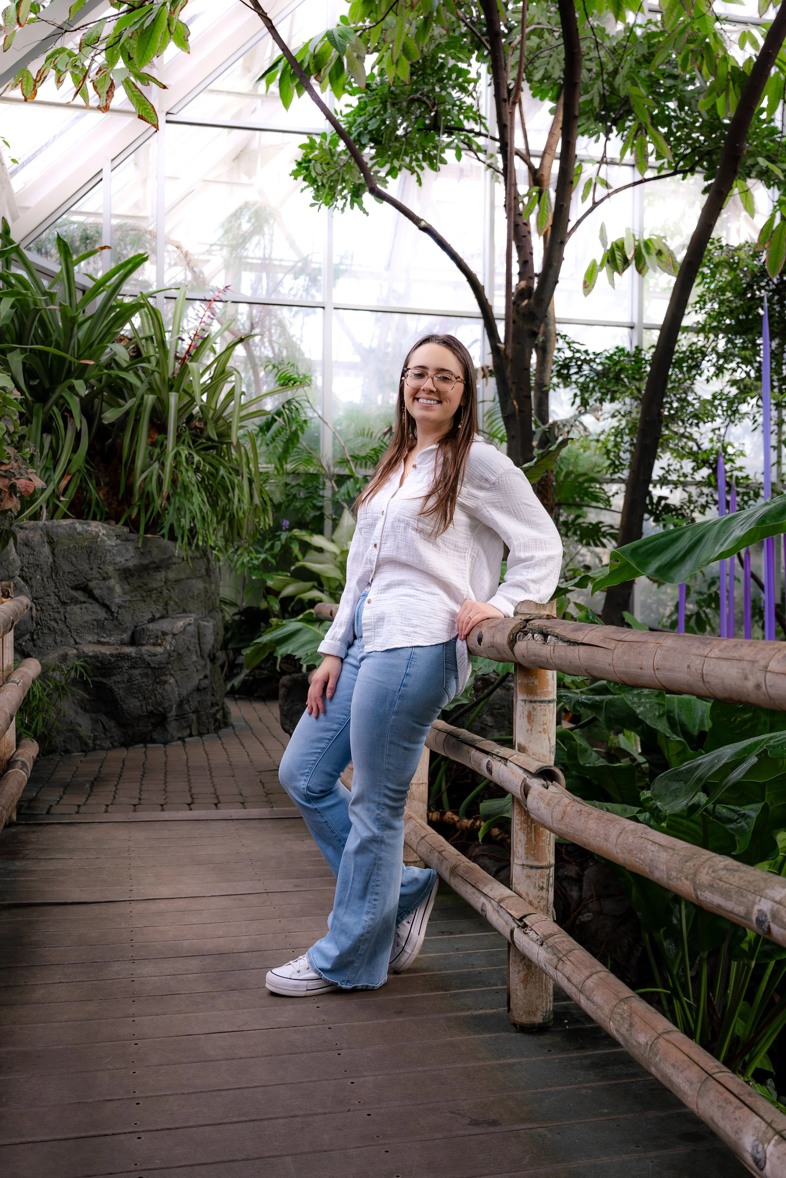 Photo of a woman inside of Franklin Conservatory in Columbus, Ohio. Photo captured by Treven Warner, Canton, Ohio photographer.
