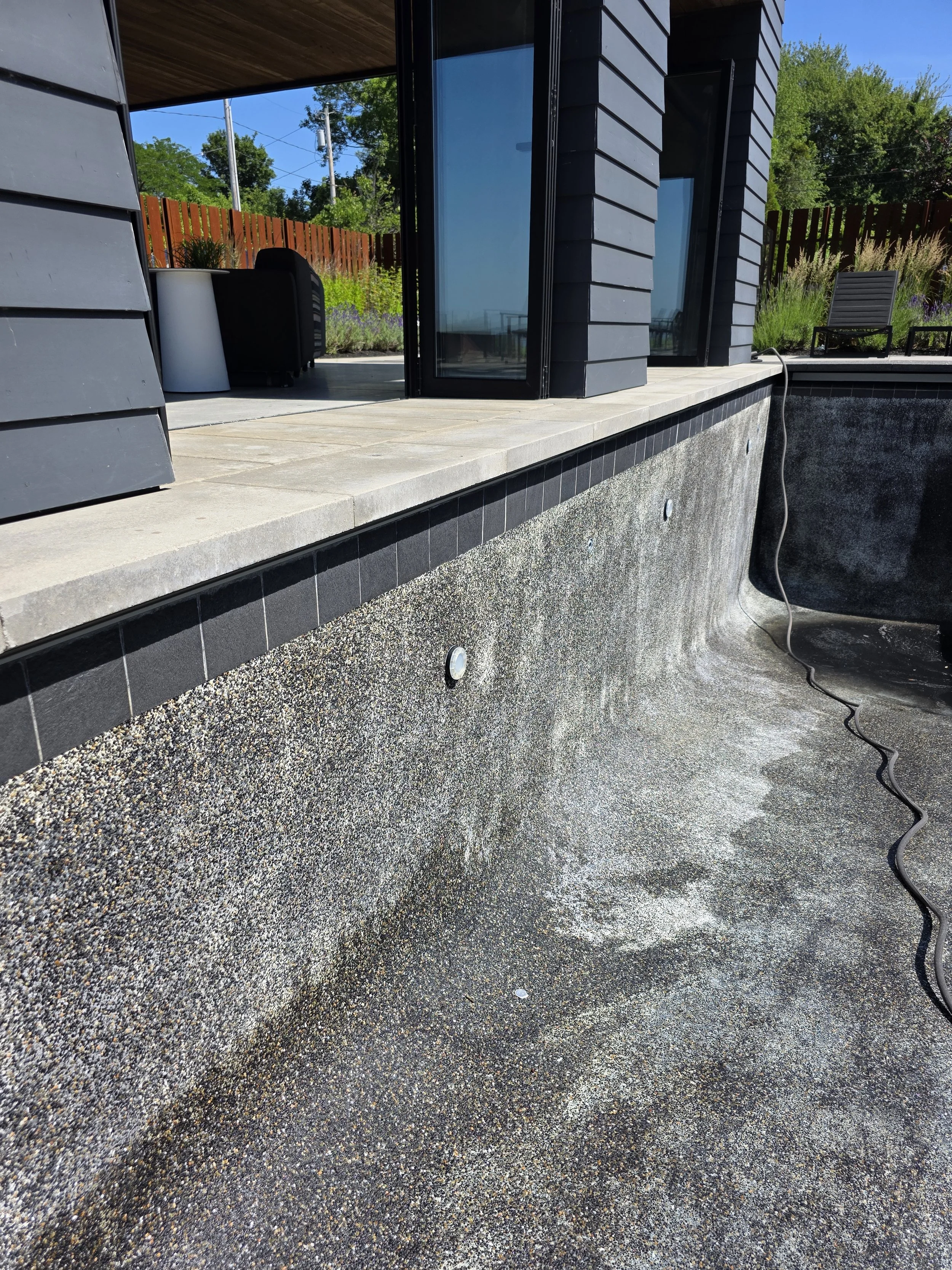 This pool was in need of some help to bring it back to its original state. After a good muriatic acid wash, we were able to bring it back to its original state.