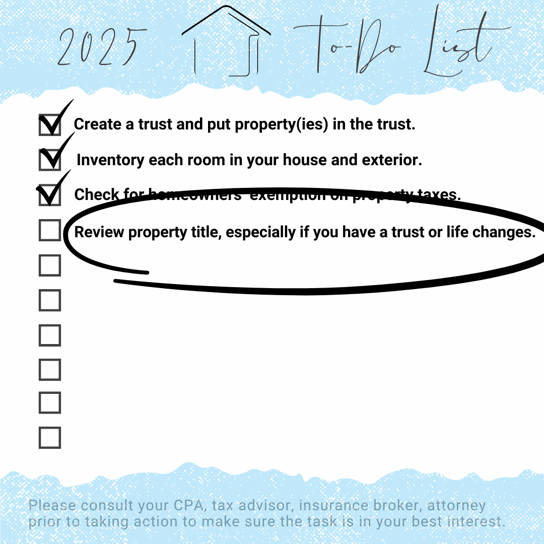 2025 To-Do List: Review Property Title