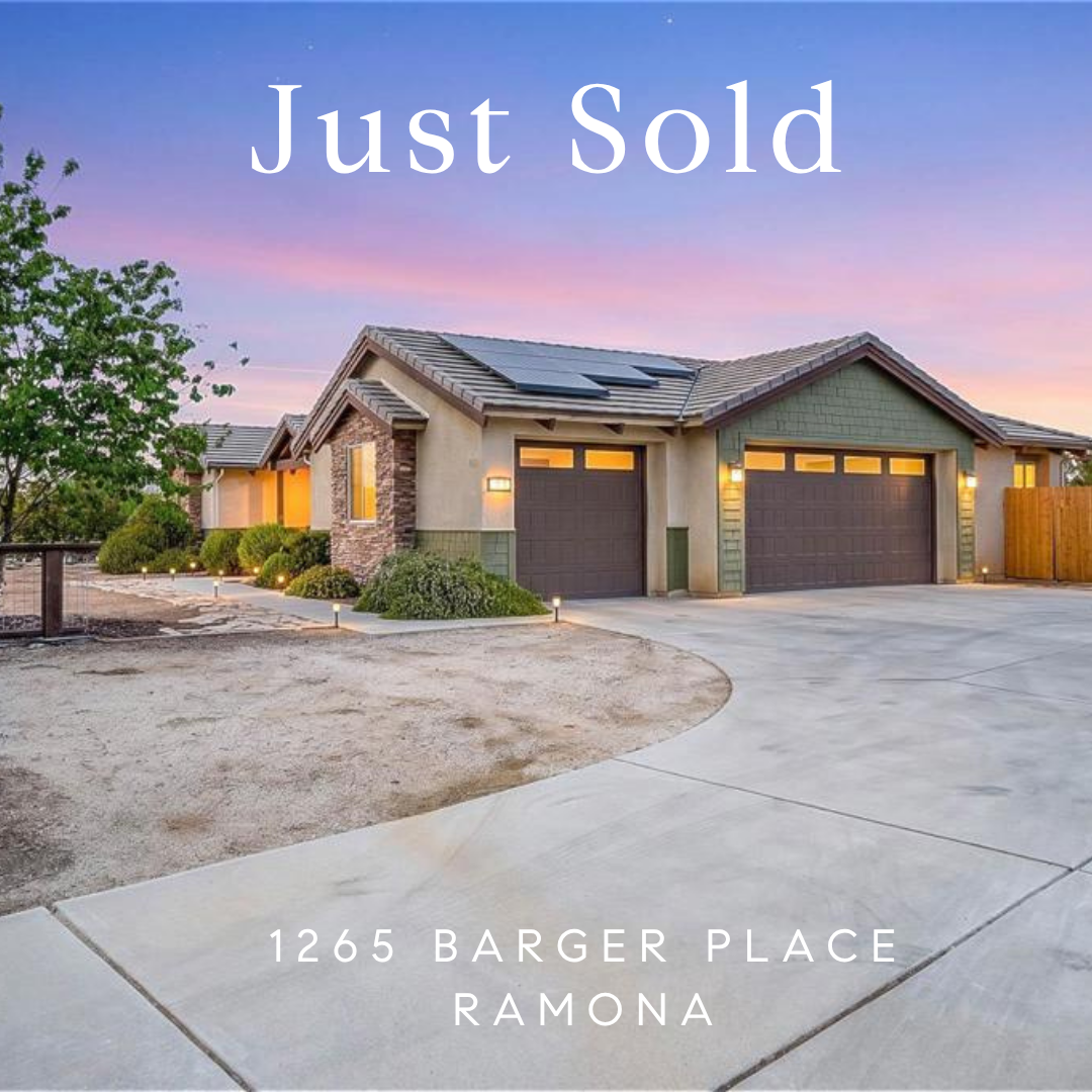Just Sold! 1265 Barger Place, Ramona