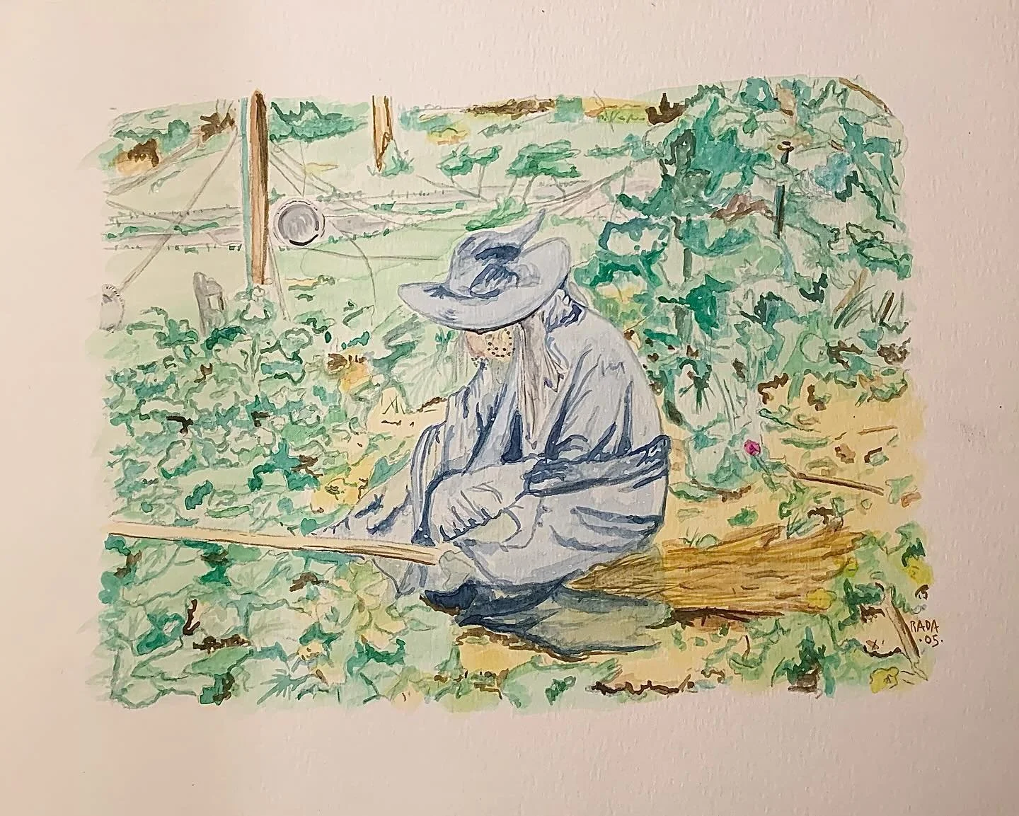 Cottage Witch Cleaning Up Garden, watercolor.
Time to get ready for Halloween!
#watercolor #gardencleanup #witch #halloween