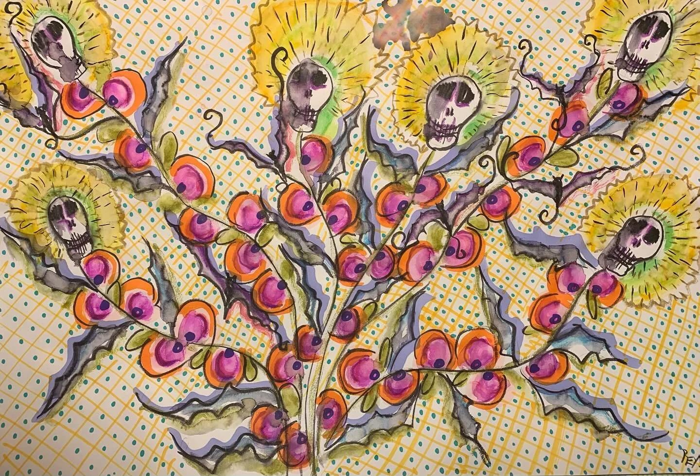 Autumn Flowers- gone to seed, watercolor, ink, quick sketch .
#quicksketch #watercolor #skulls #gonetoseed #autumnflower #abstract #southjerseyartist #radareyda