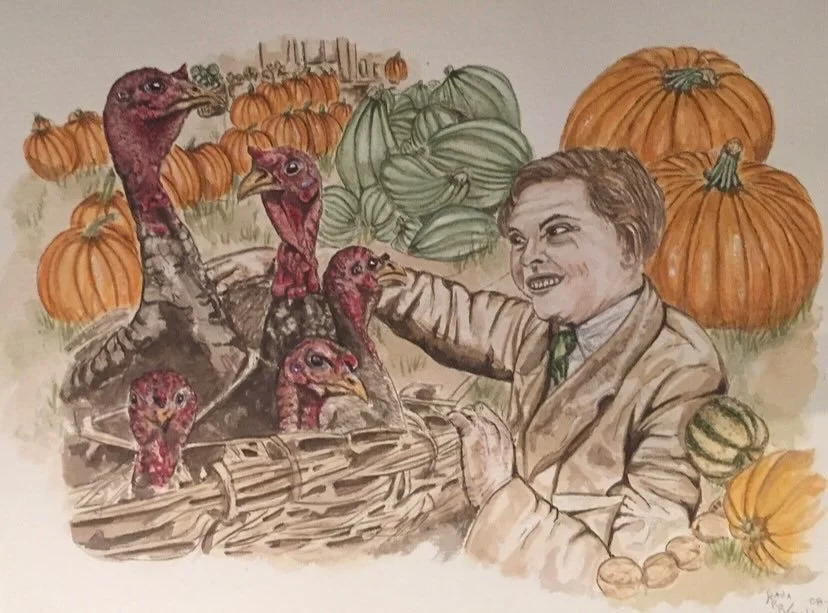 Turkey time, as pets only!
Watercolor.
#watercolor #turkeys #pets #traditionalart #illustration #Thanksgiving #studio #painting #autumn