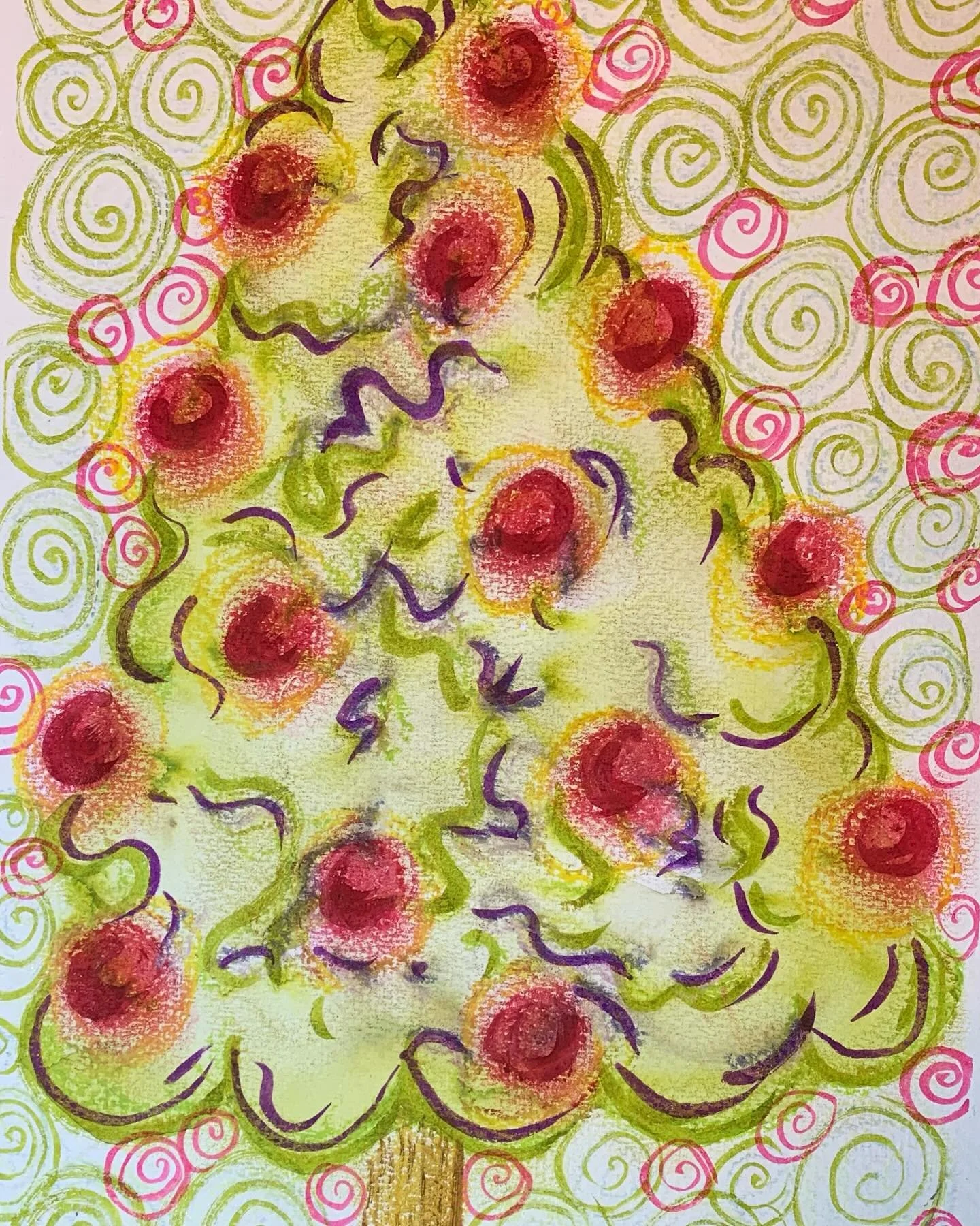 Small Christmas Tree series, quick sketch, oil pastels.
#abstract, #quicksketch #pastels #tistheseadon #Christmastree #illustration