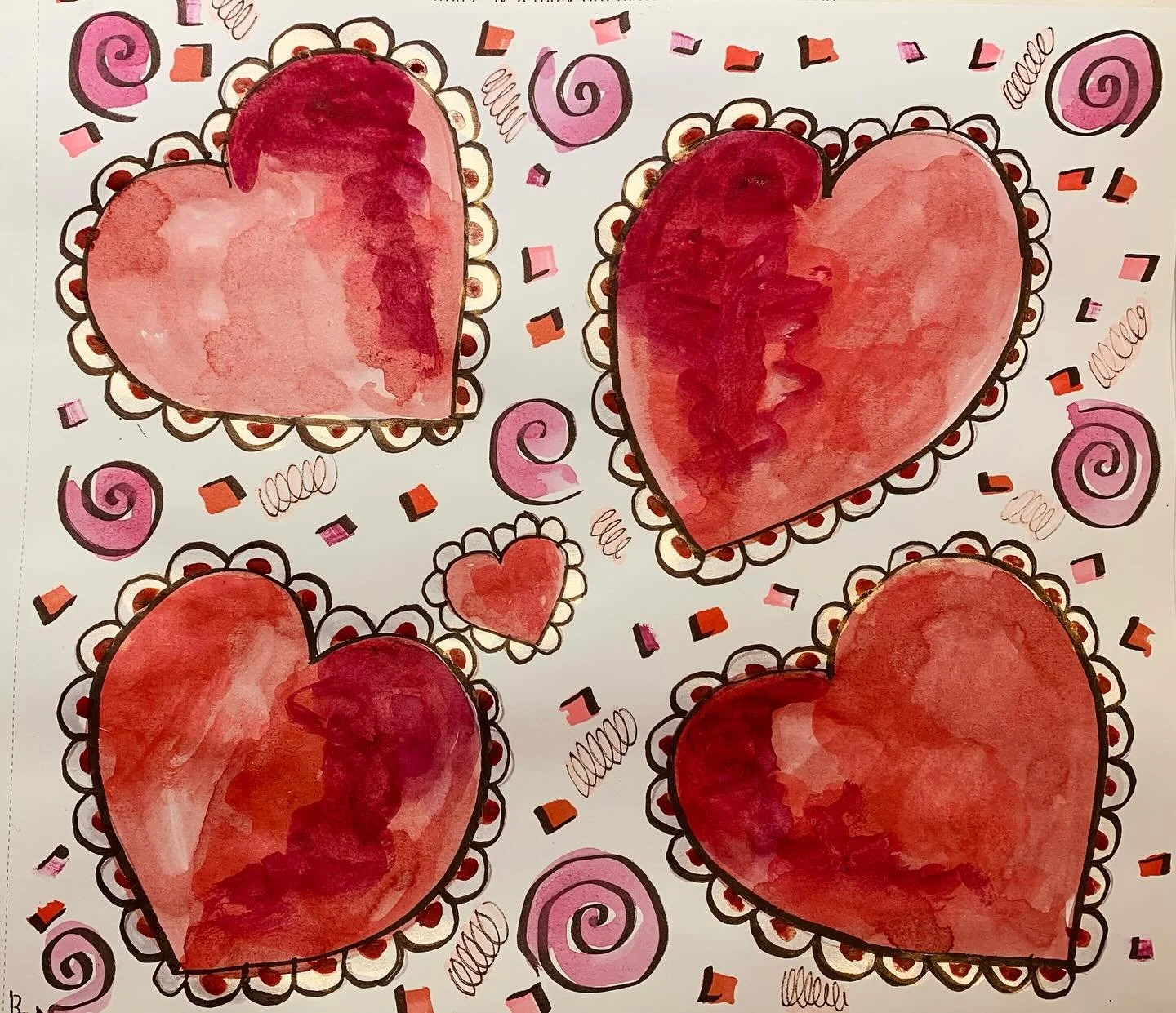 Valentines 
Quick sketch, watercolor, ink.
#watercolor #ink #quicksketch #traditionalart #hearts #valentine #love