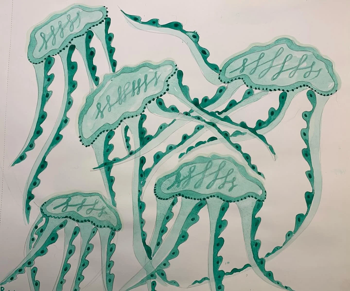 Jellyfish, quick sketch, watercolor.
#traditionslart #watercolor #sealife #jellyfish #oceanconservation