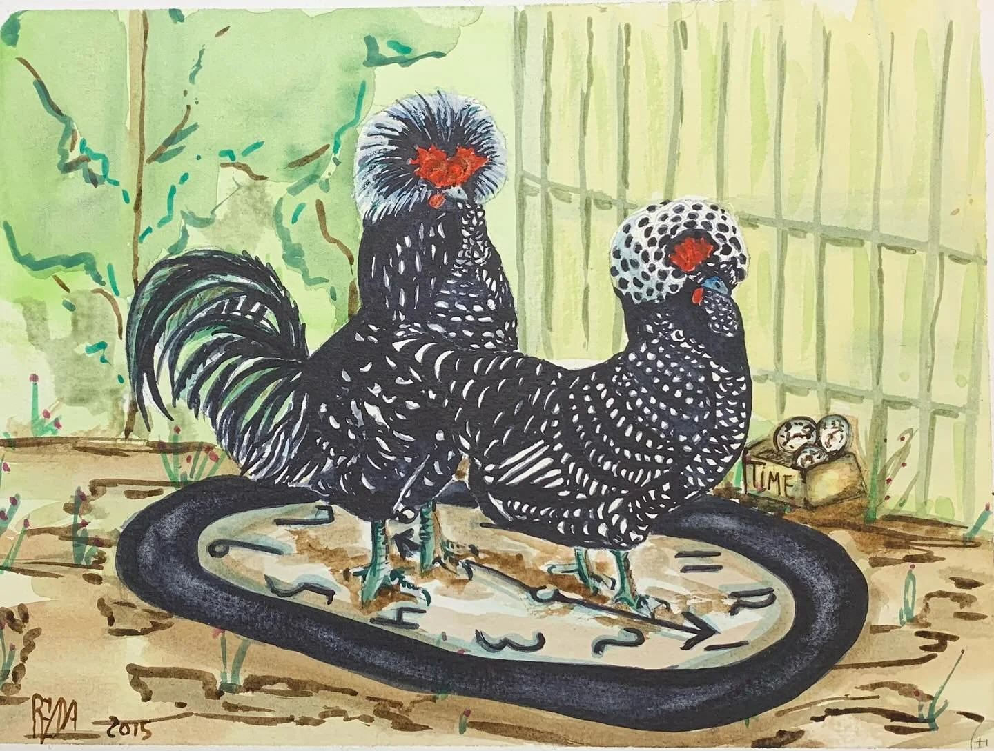 Chickens, watercolor.
#chickens #eggproductionup #watercolor #surburbanfarm #time #eggs #hens #birds