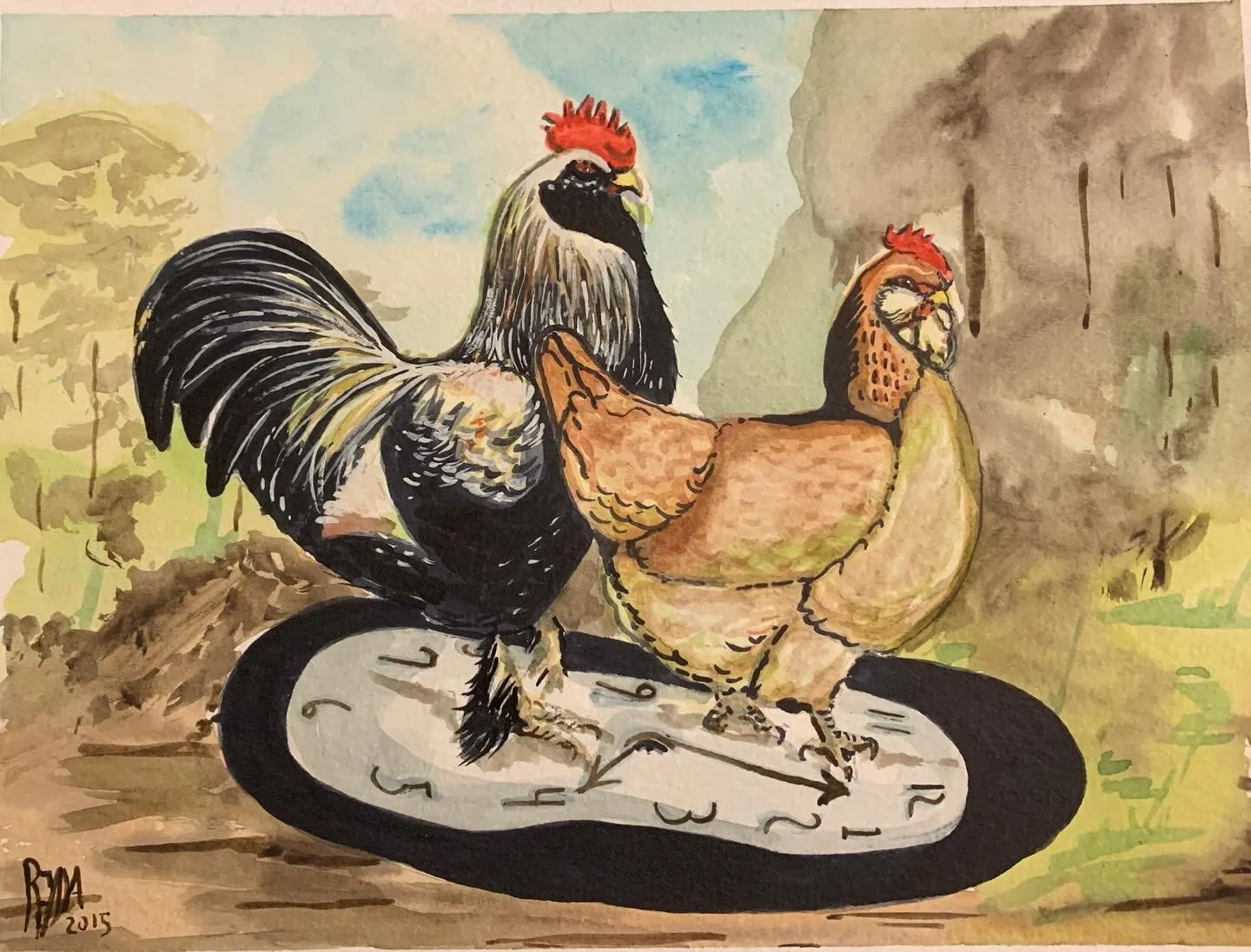 Salmon Favervilles, watercolor.
#watercolor #chickens #eggproductionup #traditionalart #eggs #heritagechickens #suburbanfarm