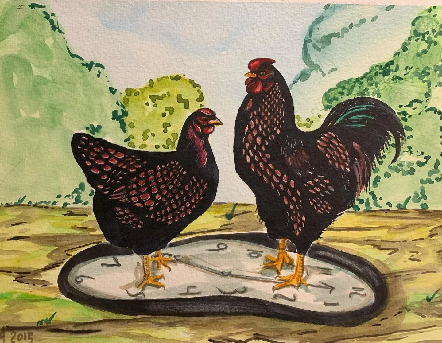 Golden Wyandottes, watercolor.
#watercolor #traditionalart #eggs #chickens #eggproductionup #time #hens #chicktime #watercolor
