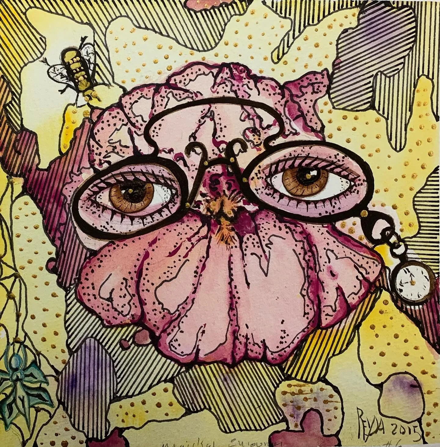 Iris, watercolor, ink.
#glasses #iris #flowers #traditionalart #ink #Spring #time #spiderweb #gardenfairy