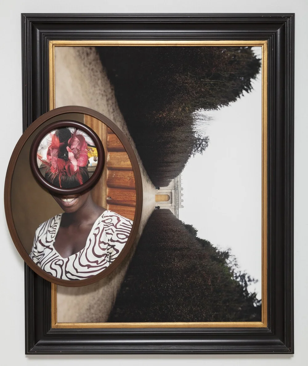  Todd Gray,  Euclidean Gris Gris (Gifty/Versailles) , 2019, three archival pigment prints in artist’s frames, 48 5/8 x 41 x 3 5/8 in. Pomona College Collection 