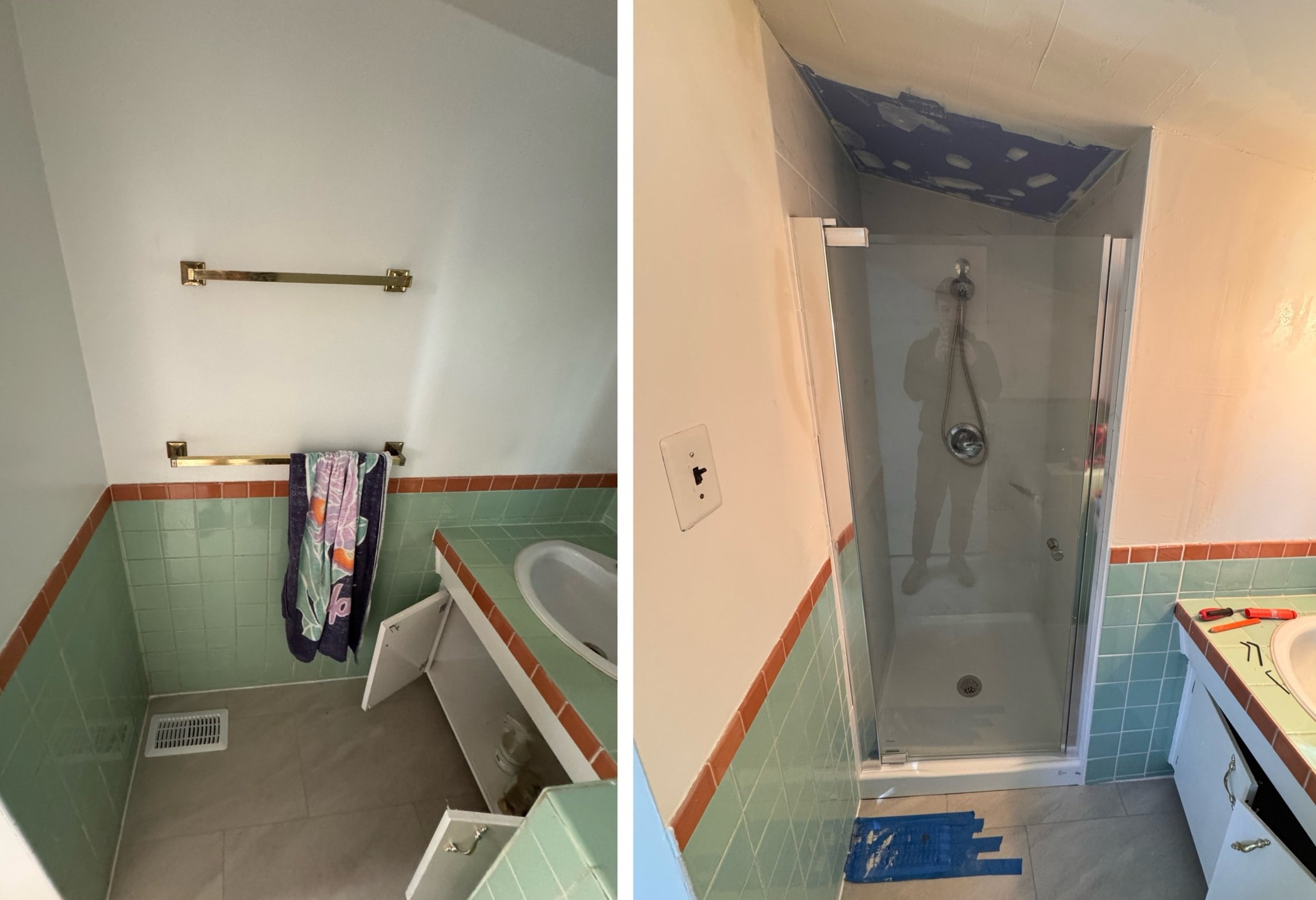 Adding shower to the bathroom