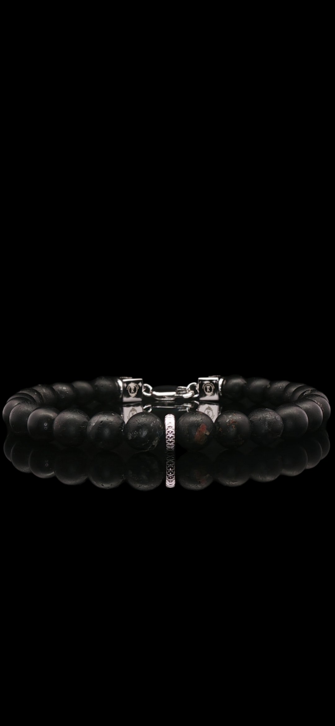 Black Tourmaline Sterling Silver Bracelet (8mm)