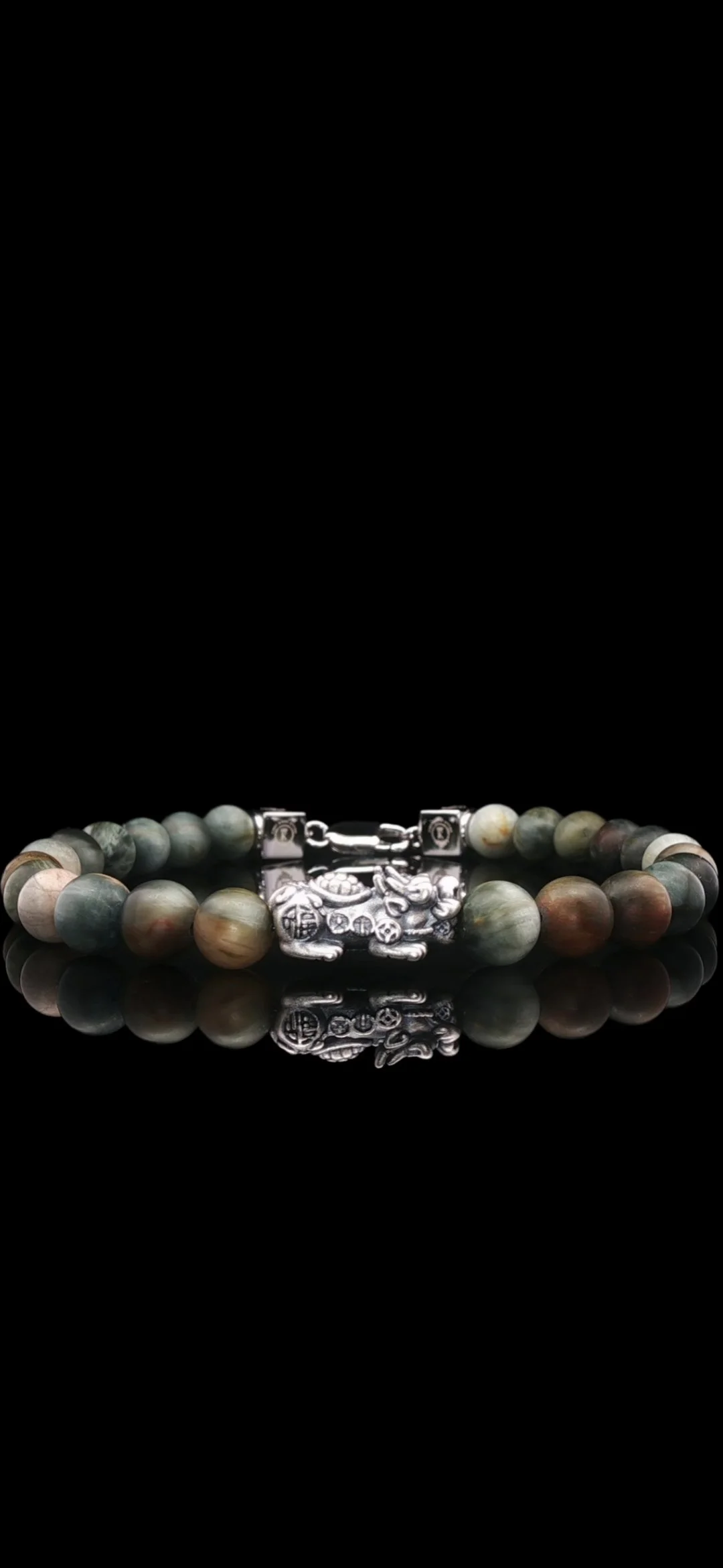 Eagle Eye Sterling Silver Feng Shui Bracelet (8mm)