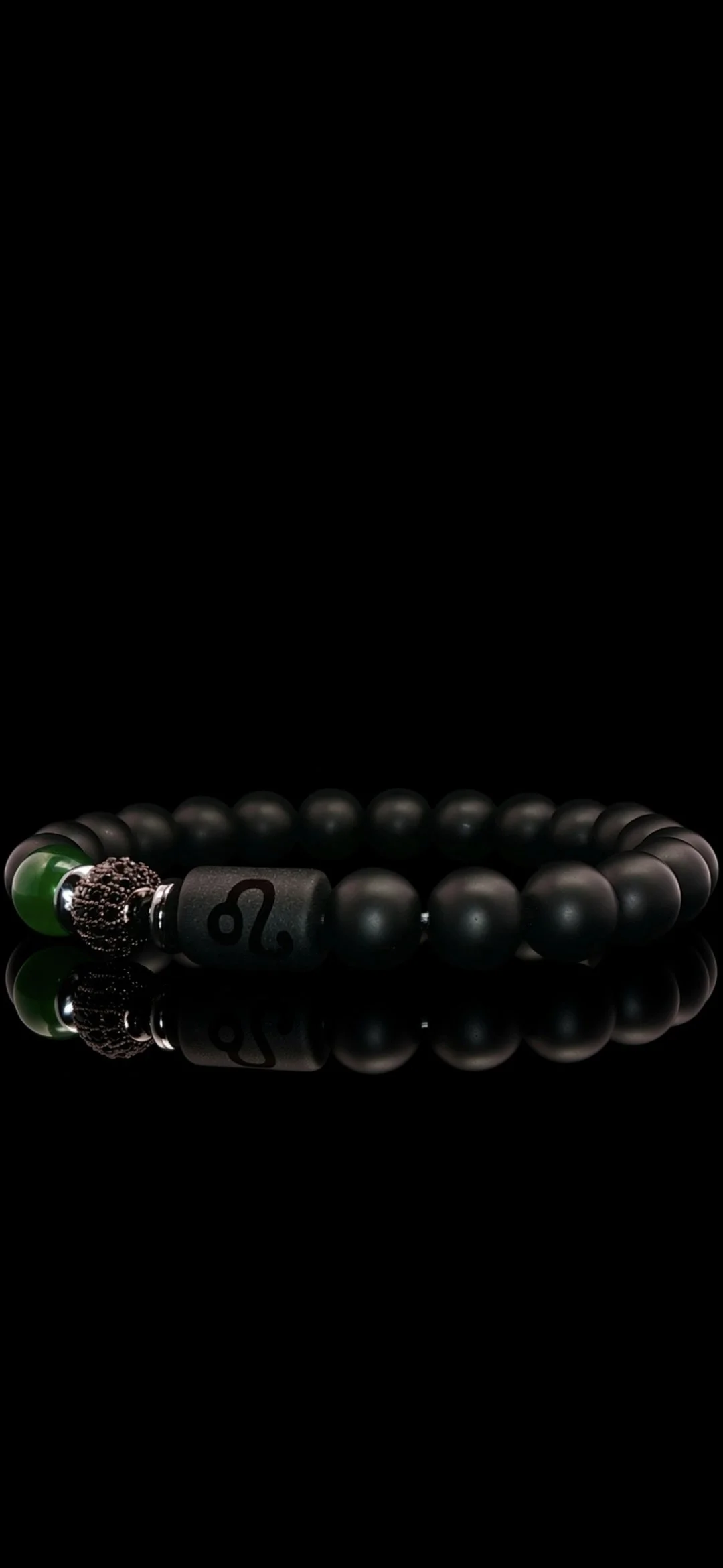 Onyx/Green Jade Chalcedony Zodiac Bracelet (10mm)