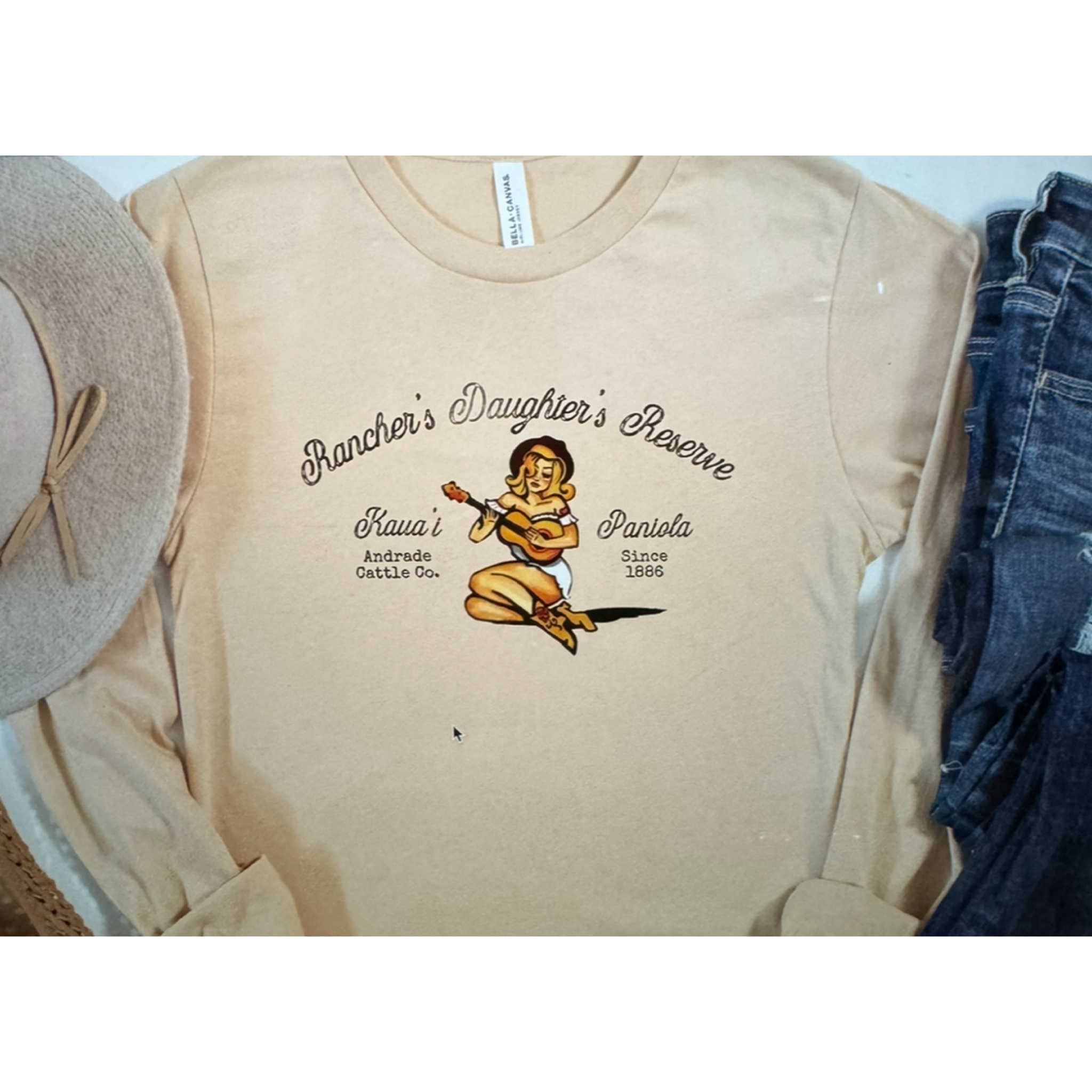 Rancher’s Daughter Kaua‘i Paniola Long Sleeve T-Shirt – “Loretta”