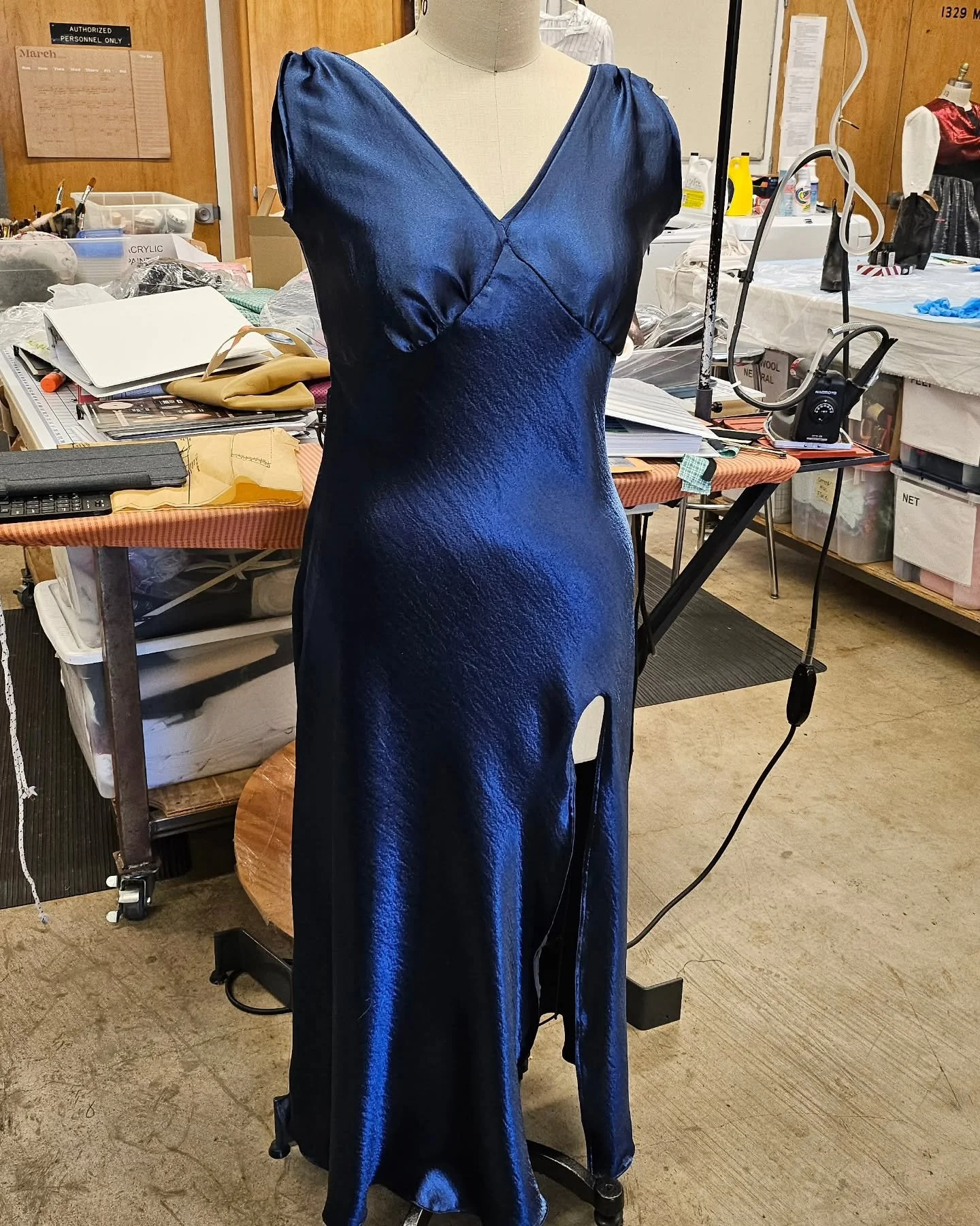 More photos of the Dance of Death gown that Judy wears in 9 to 5! I have never made a dress on the bias before, so it was an interesting experience. There's nothing like seeing your costumes up on the stage though!
